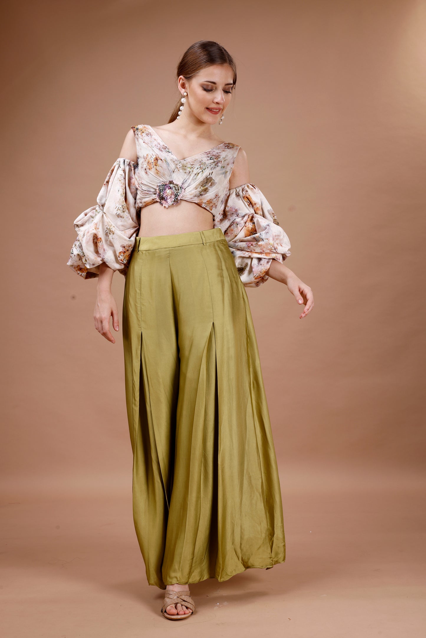 PRINTED CROP TOP WITH PANTS