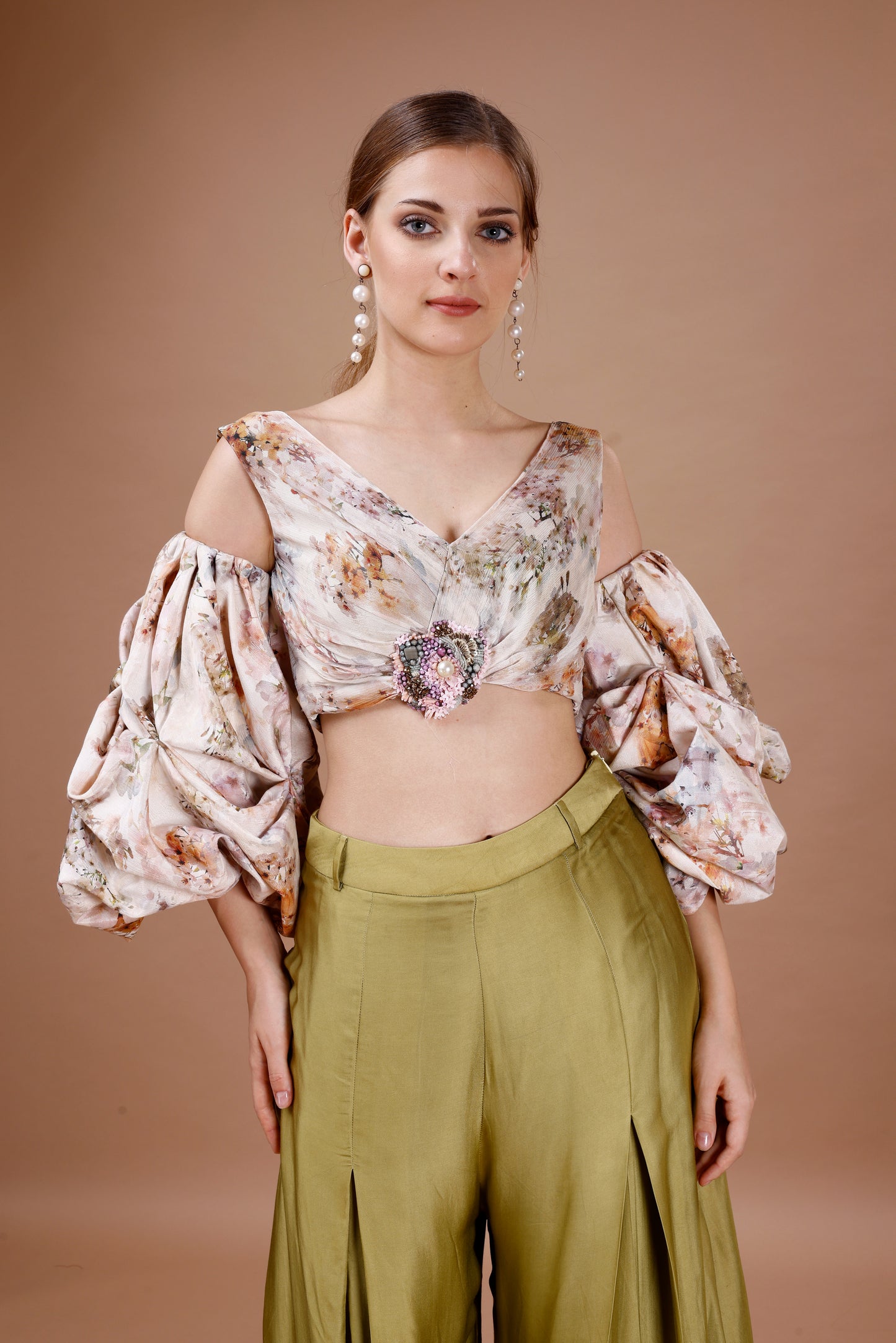 PRINTED CROP TOP WITH PANTS