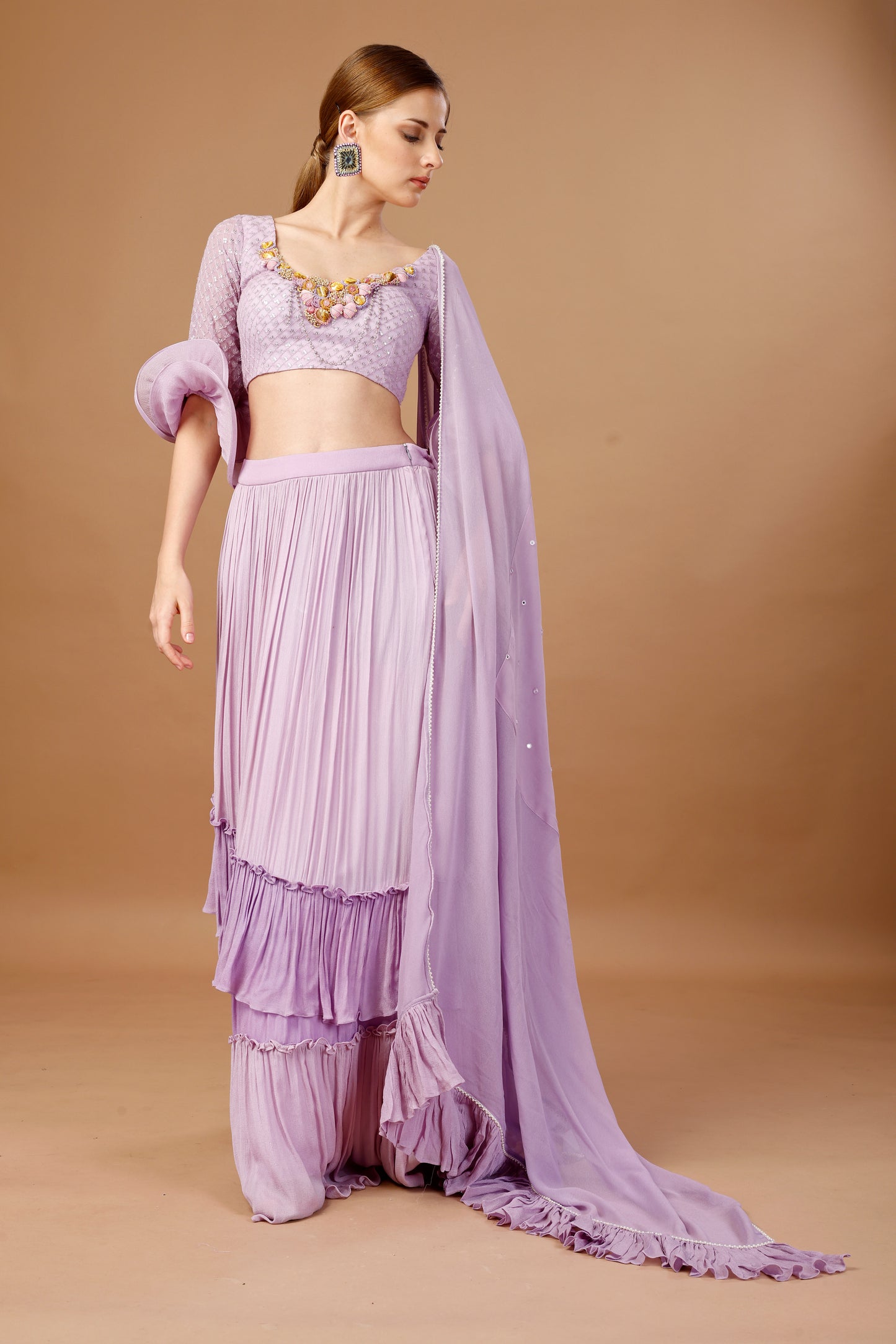 LEVENDER SKIRT TOP SET