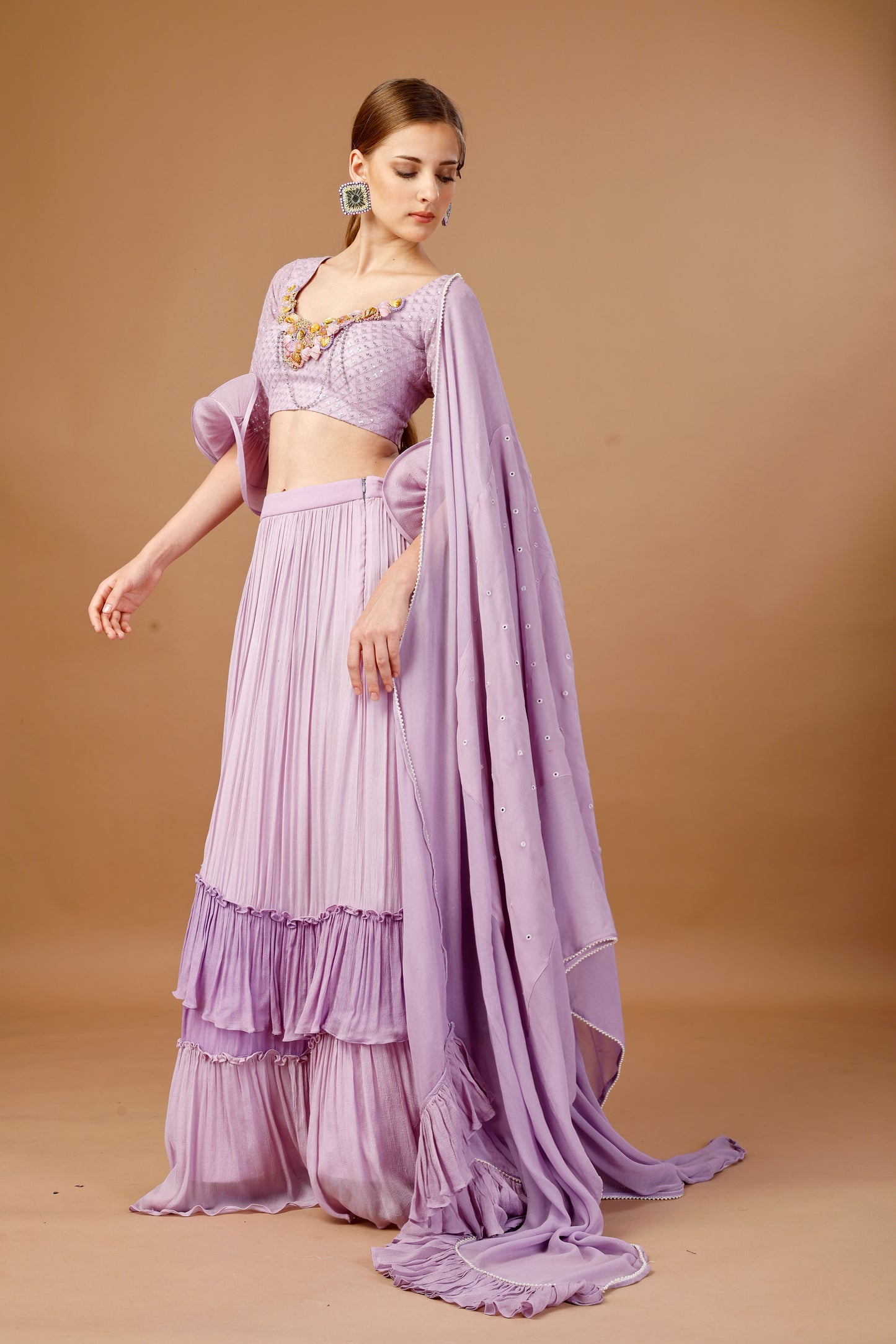 LEVENDER SKIRT TOP SET