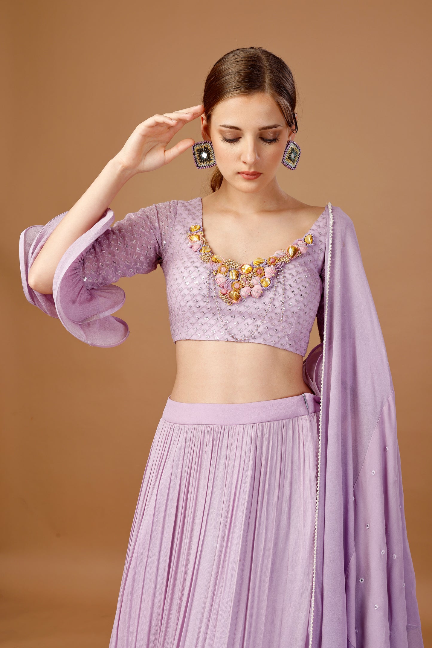LEVENDER SKIRT TOP SET