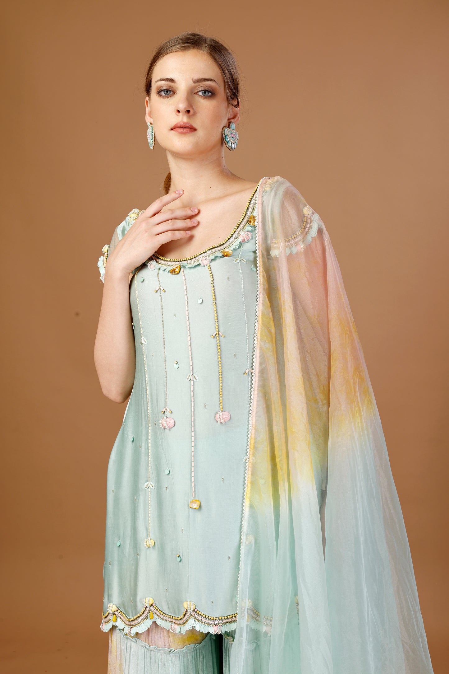 TI E AND DYE THREE PIECE SUIT SET