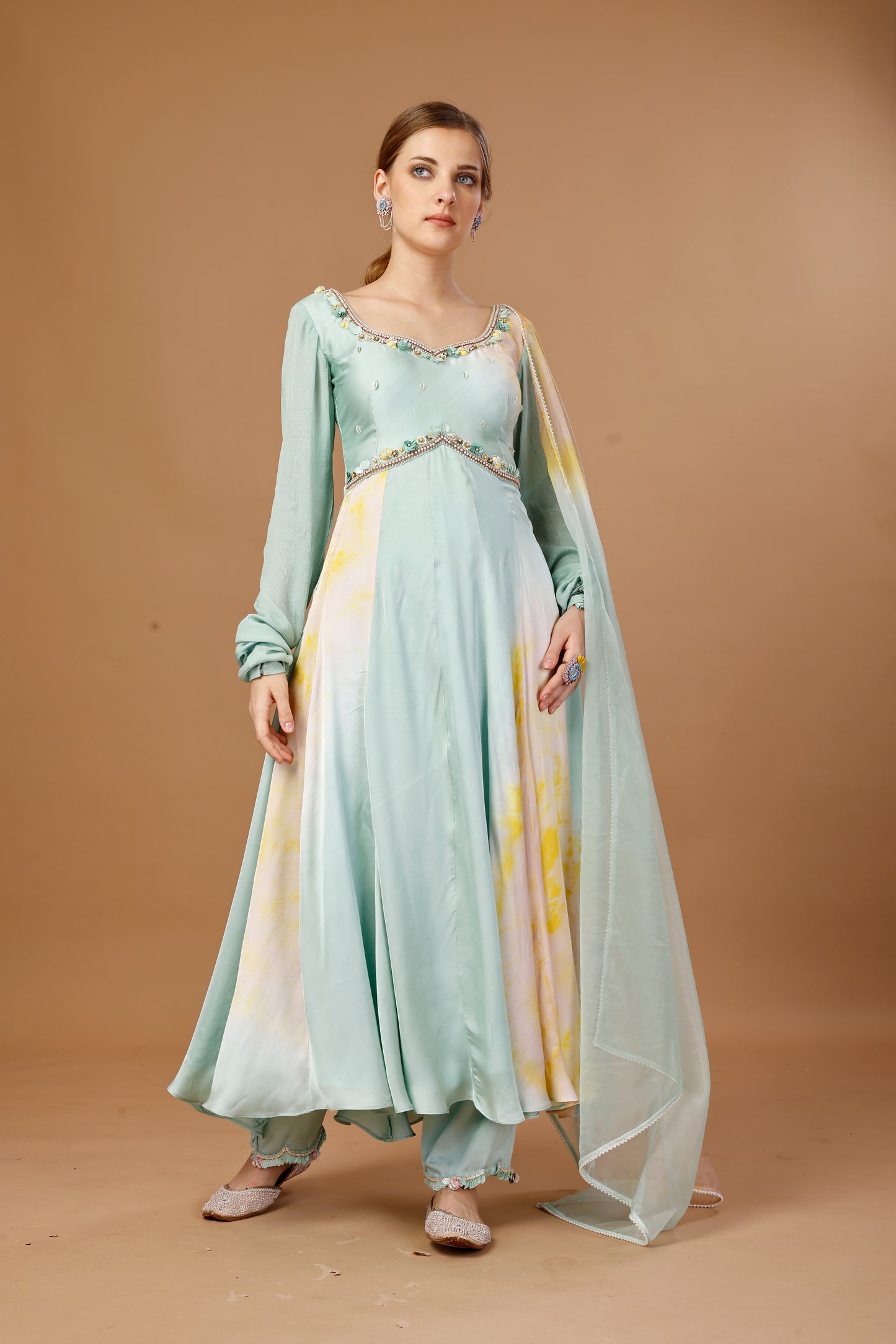 TIE AND DYE ANARKALI SET