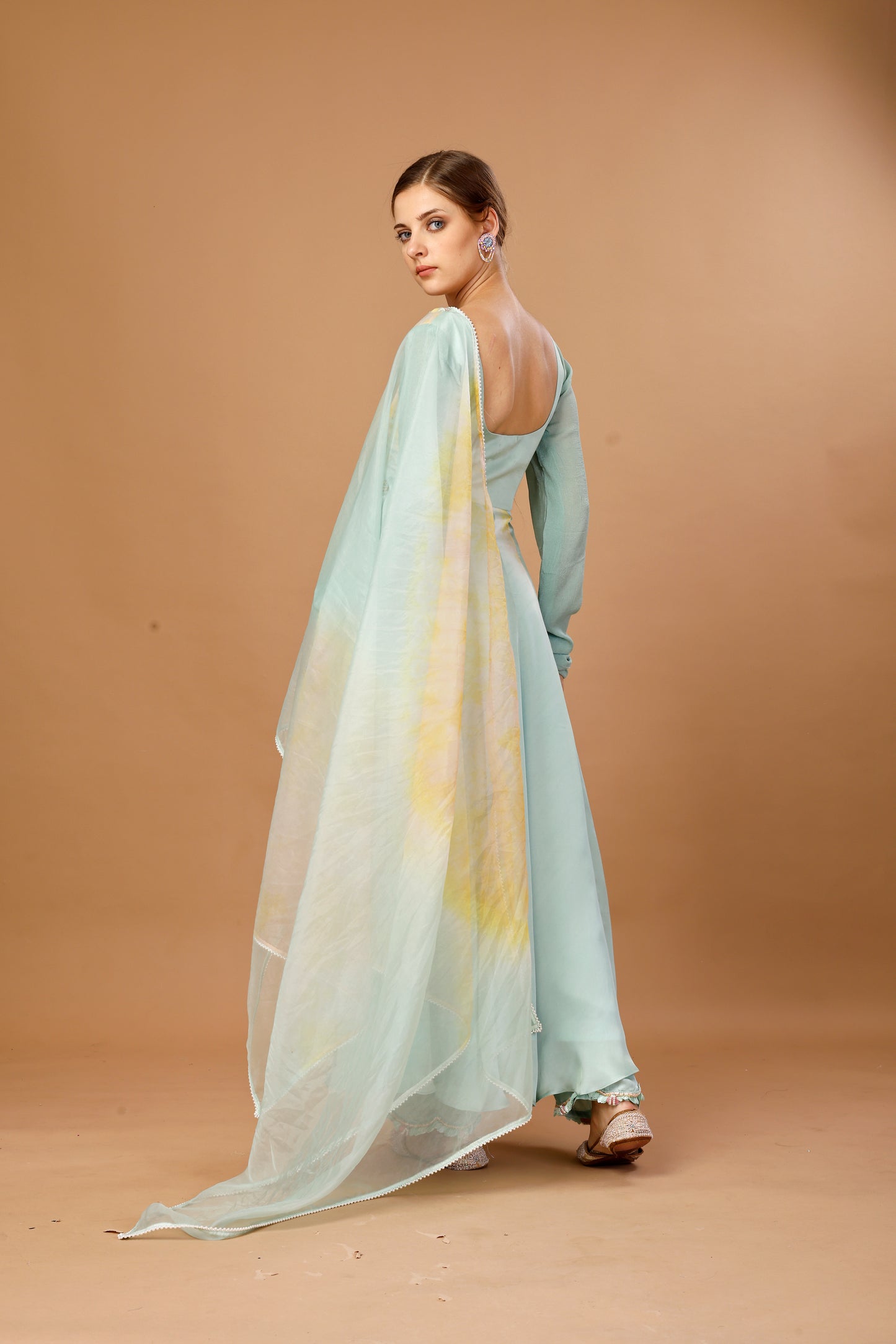 TIE AND DYE ANARKALI SET