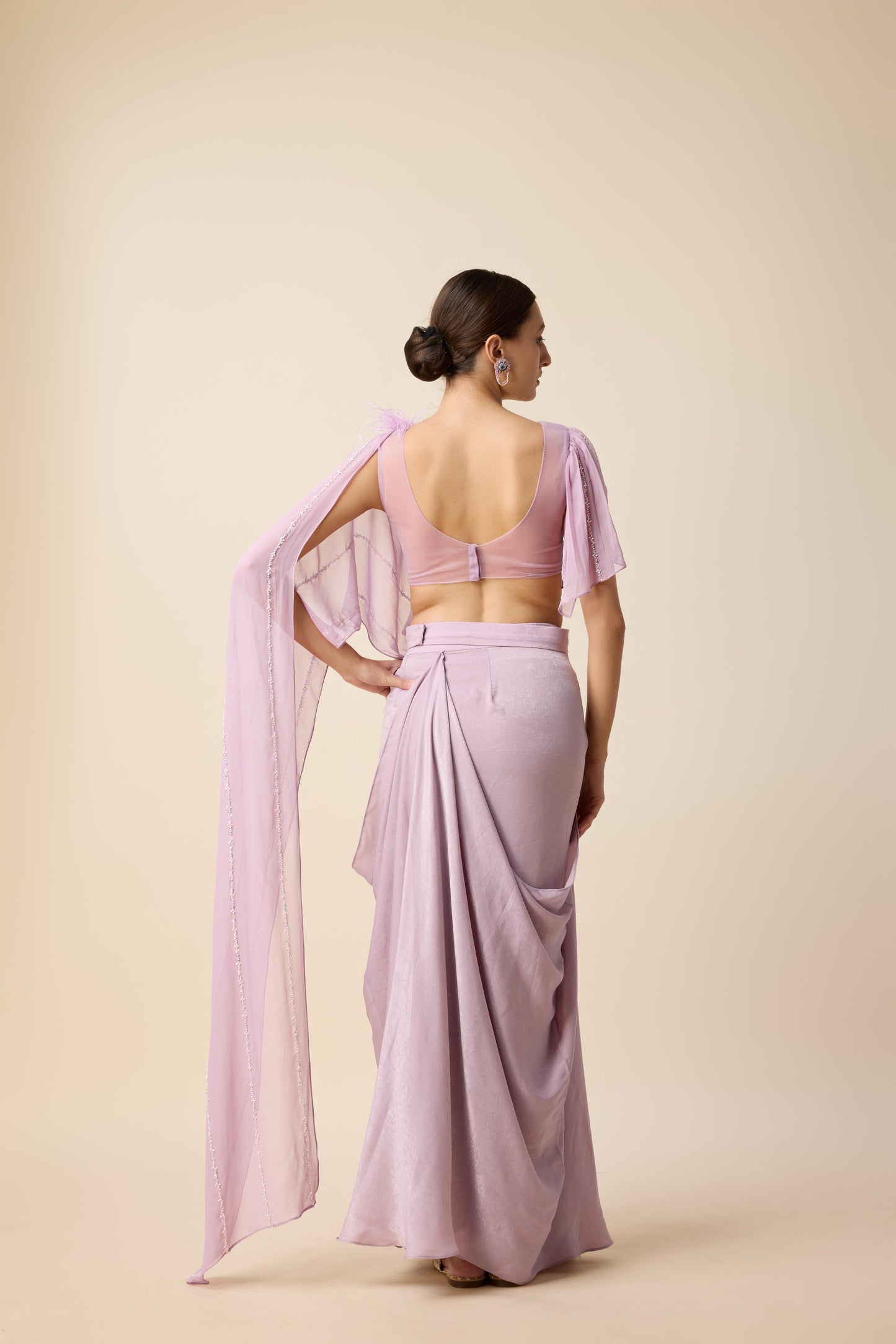 READY SAREE CONCEPT WITH DETACHABLE PALLU AND A BLOUSE.