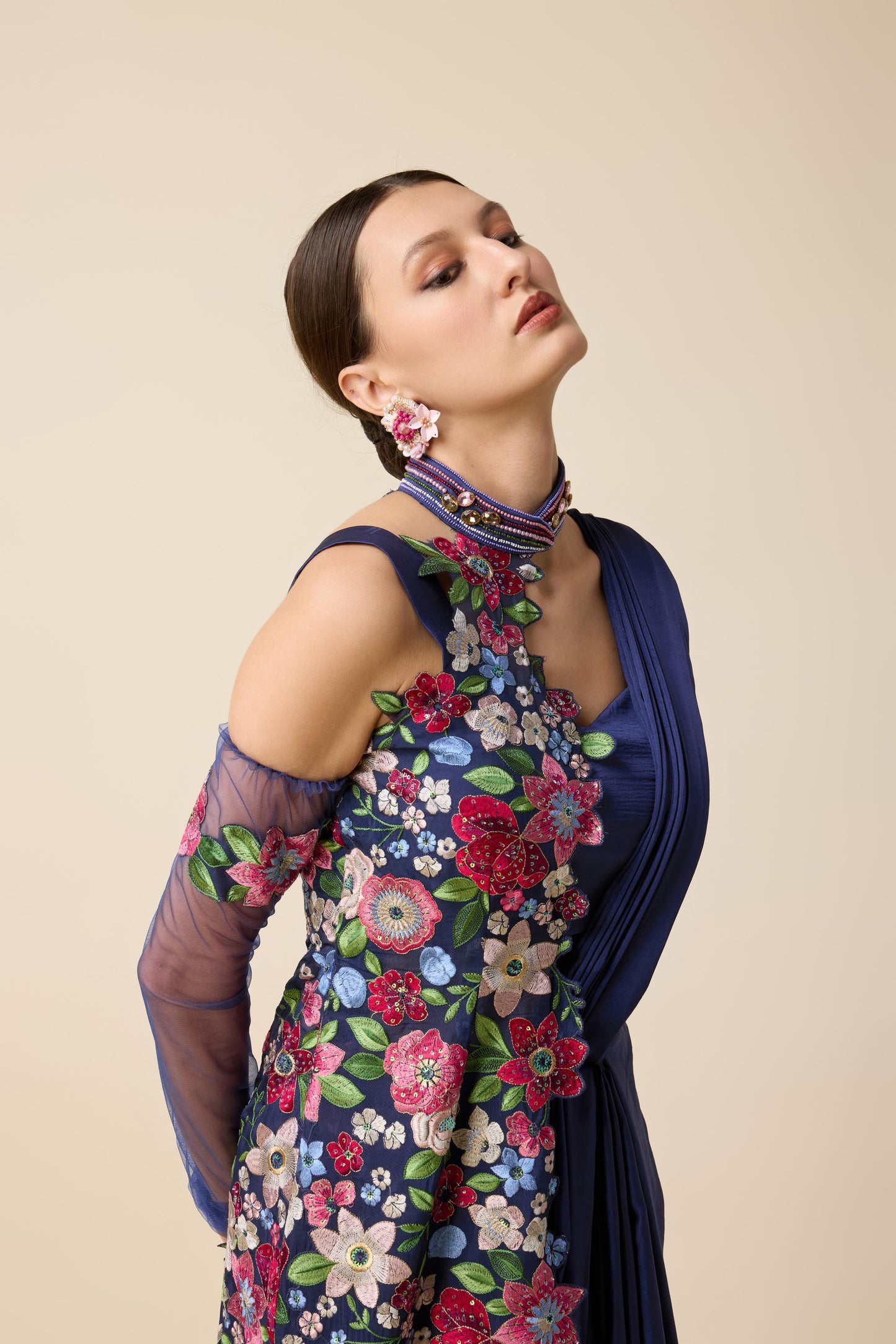 READY SAREE LOOK WITH JACKET