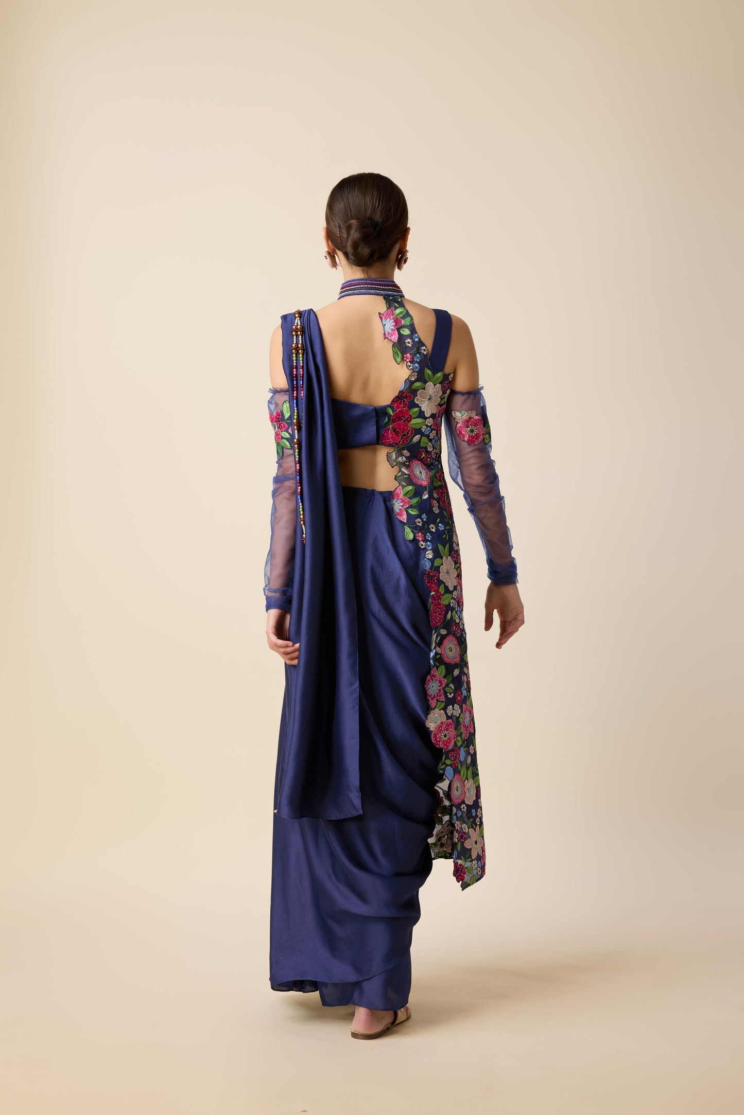 READY SAREE LOOK WITH JACKET