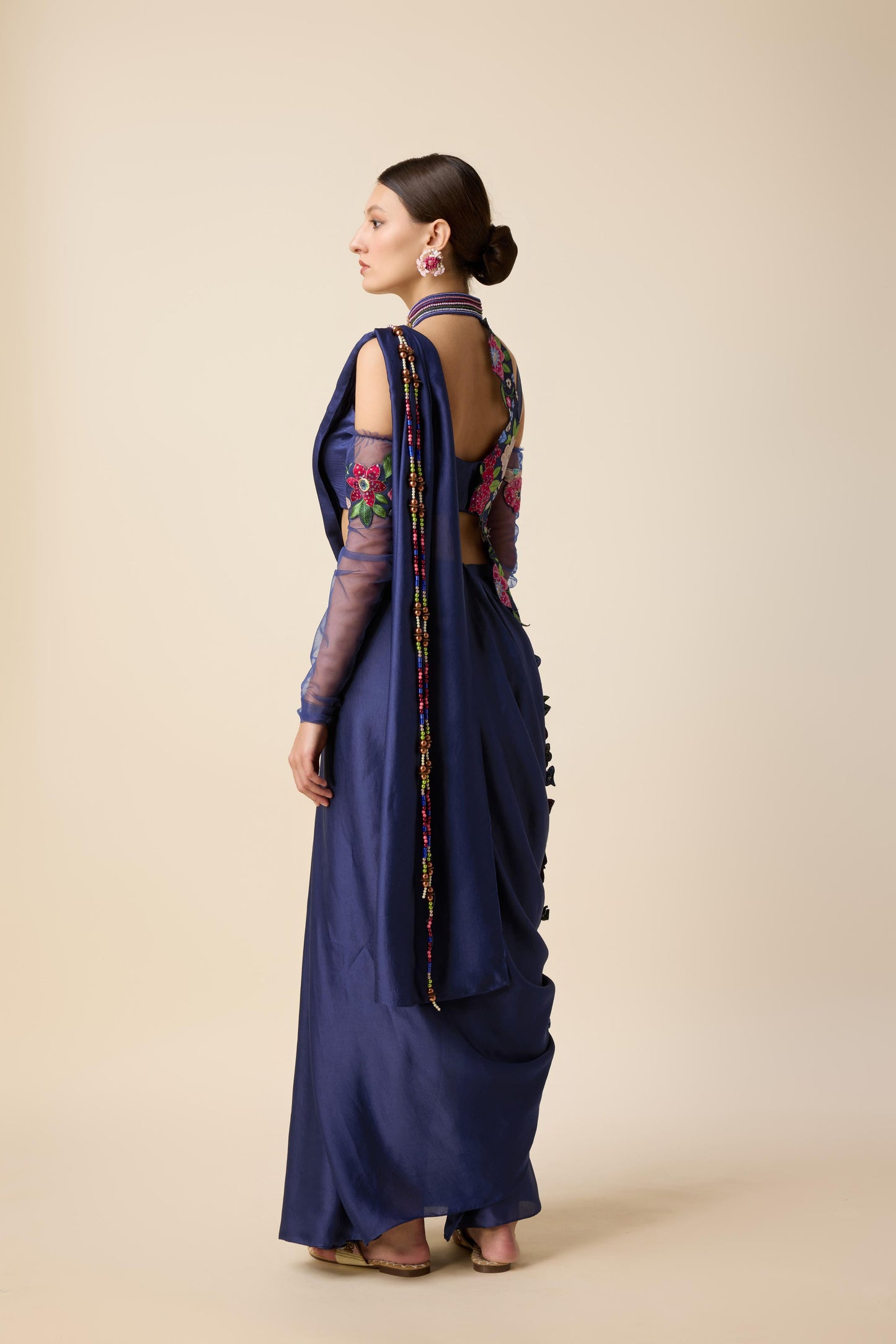READY SAREE LOOK WITH JACKET