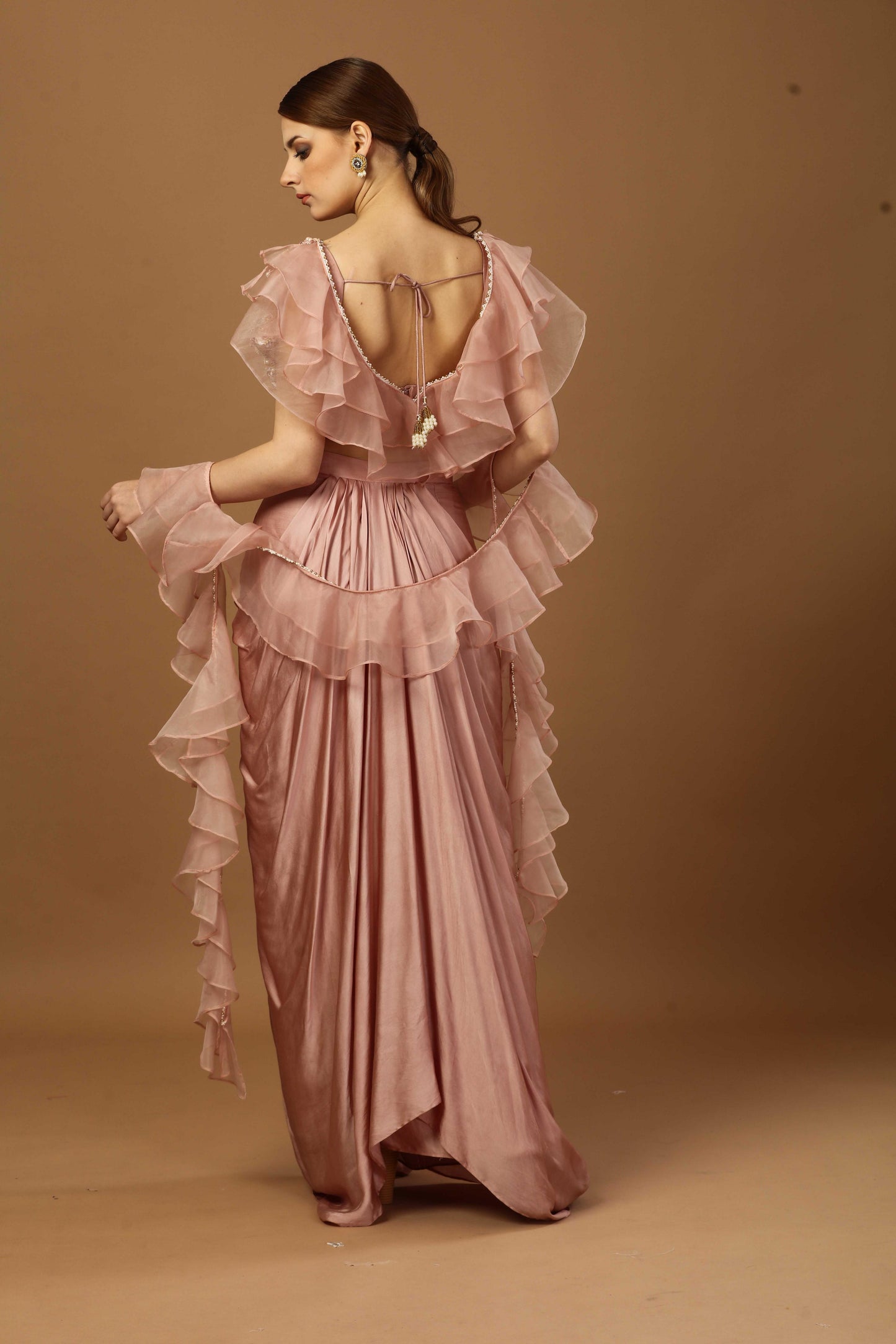 Drape skirt withlayered Blouse