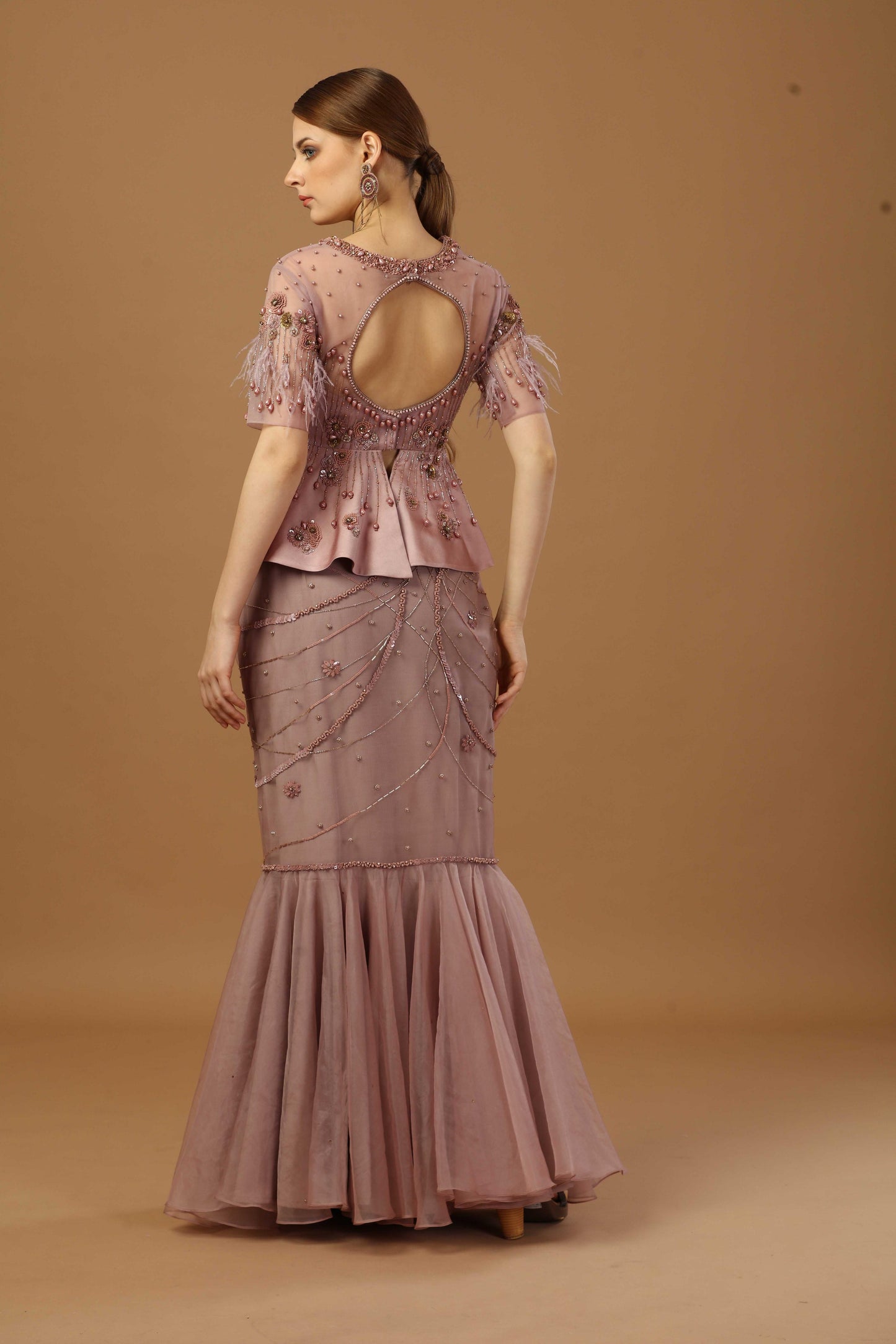 Fish cut Skirt with Peplum top