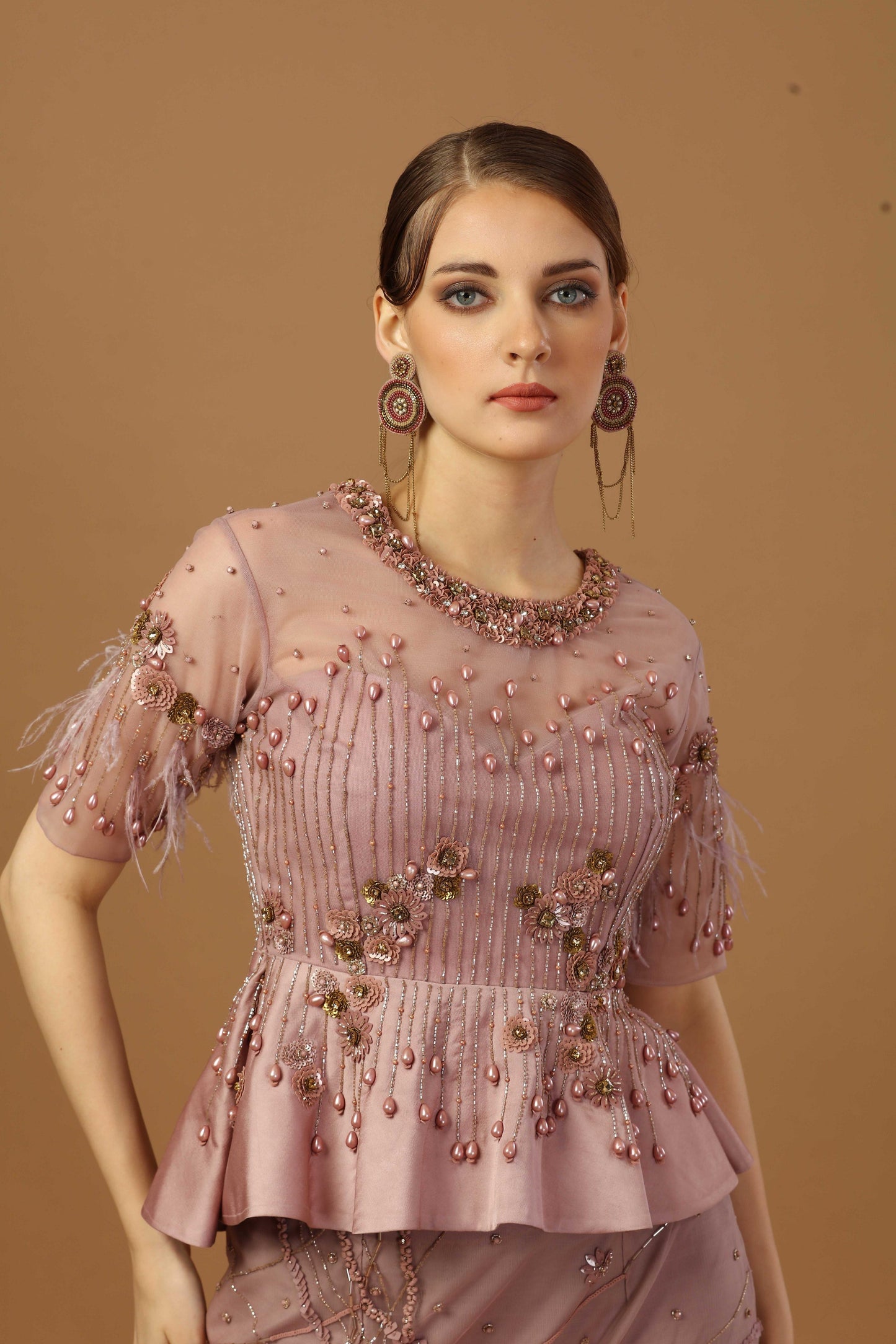 Fish cut Skirt with Peplum top