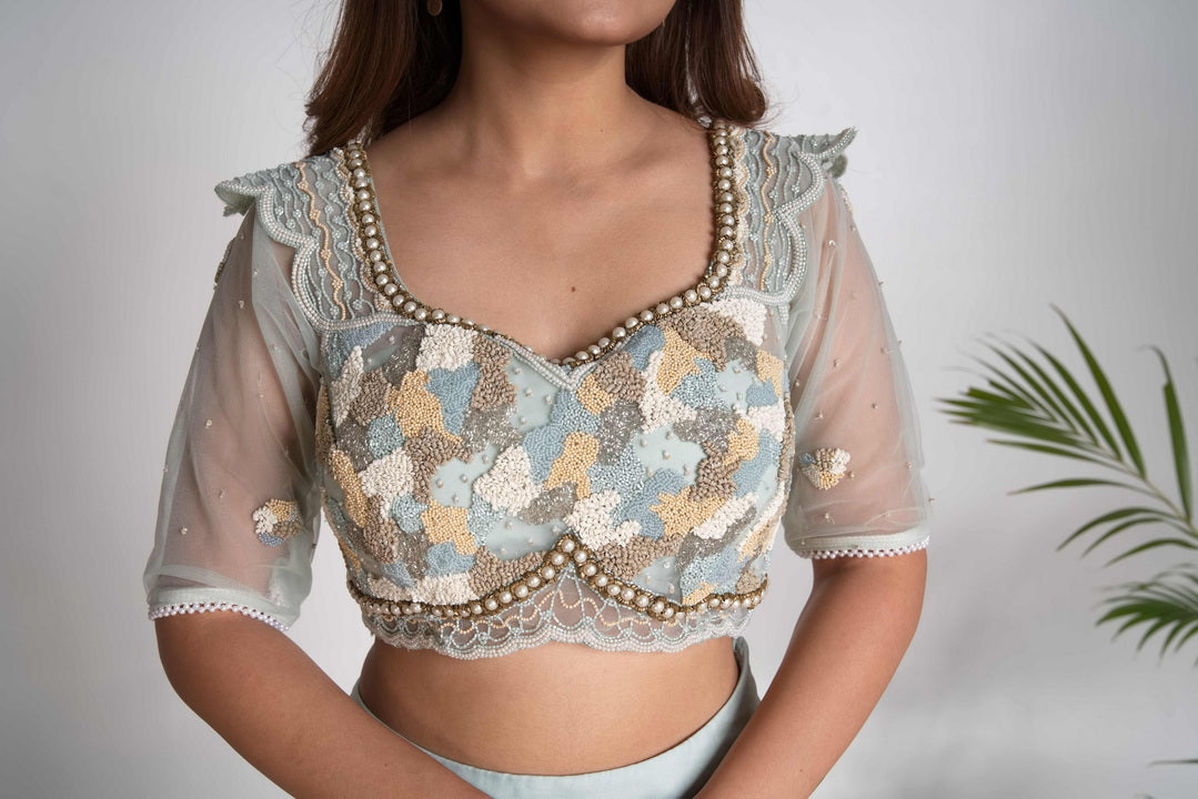 Aqua lehenga set