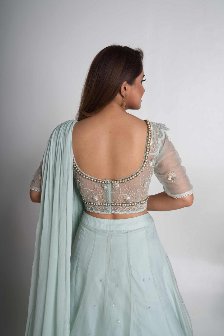 Aqua lehenga set