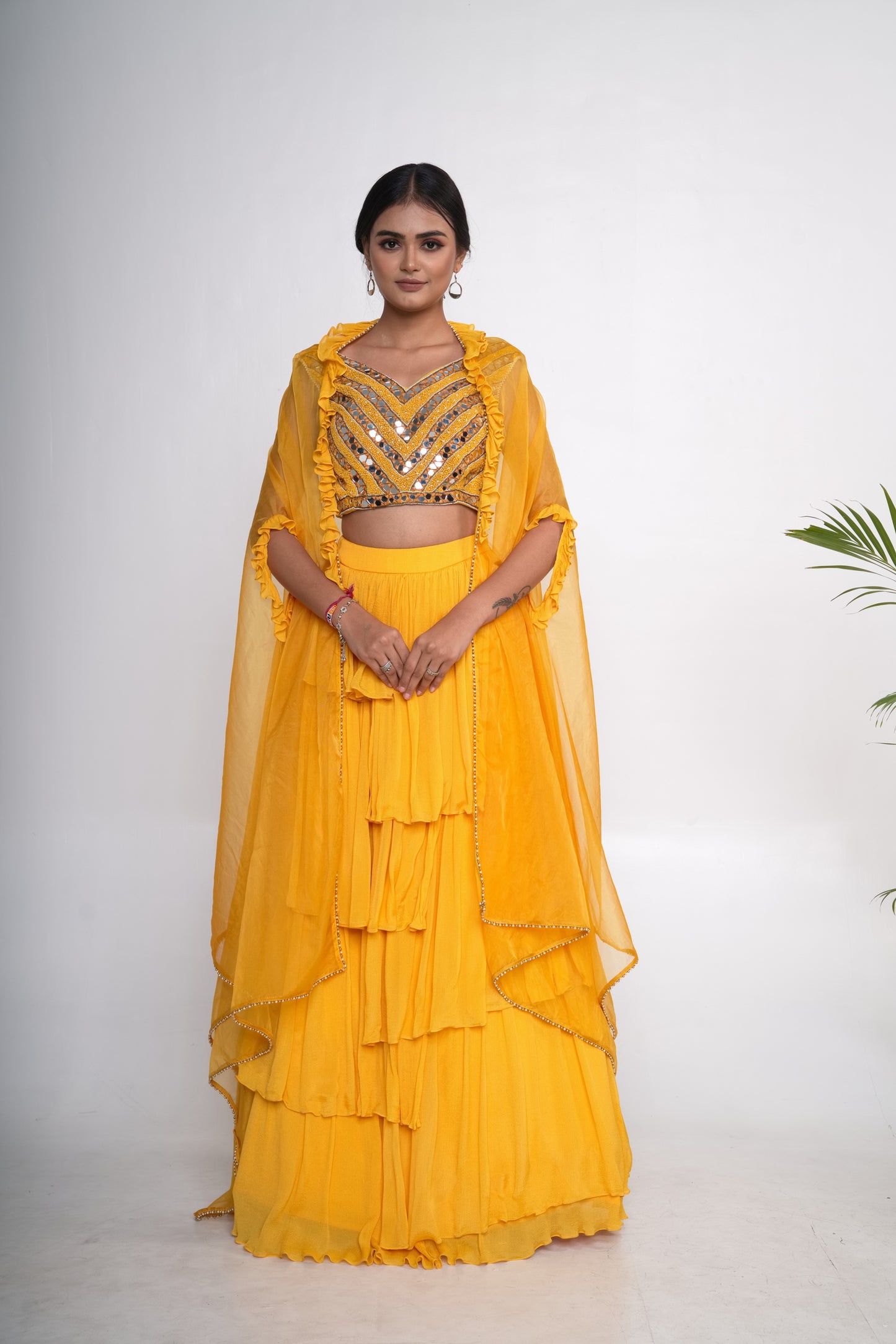 Mustard lehenga set