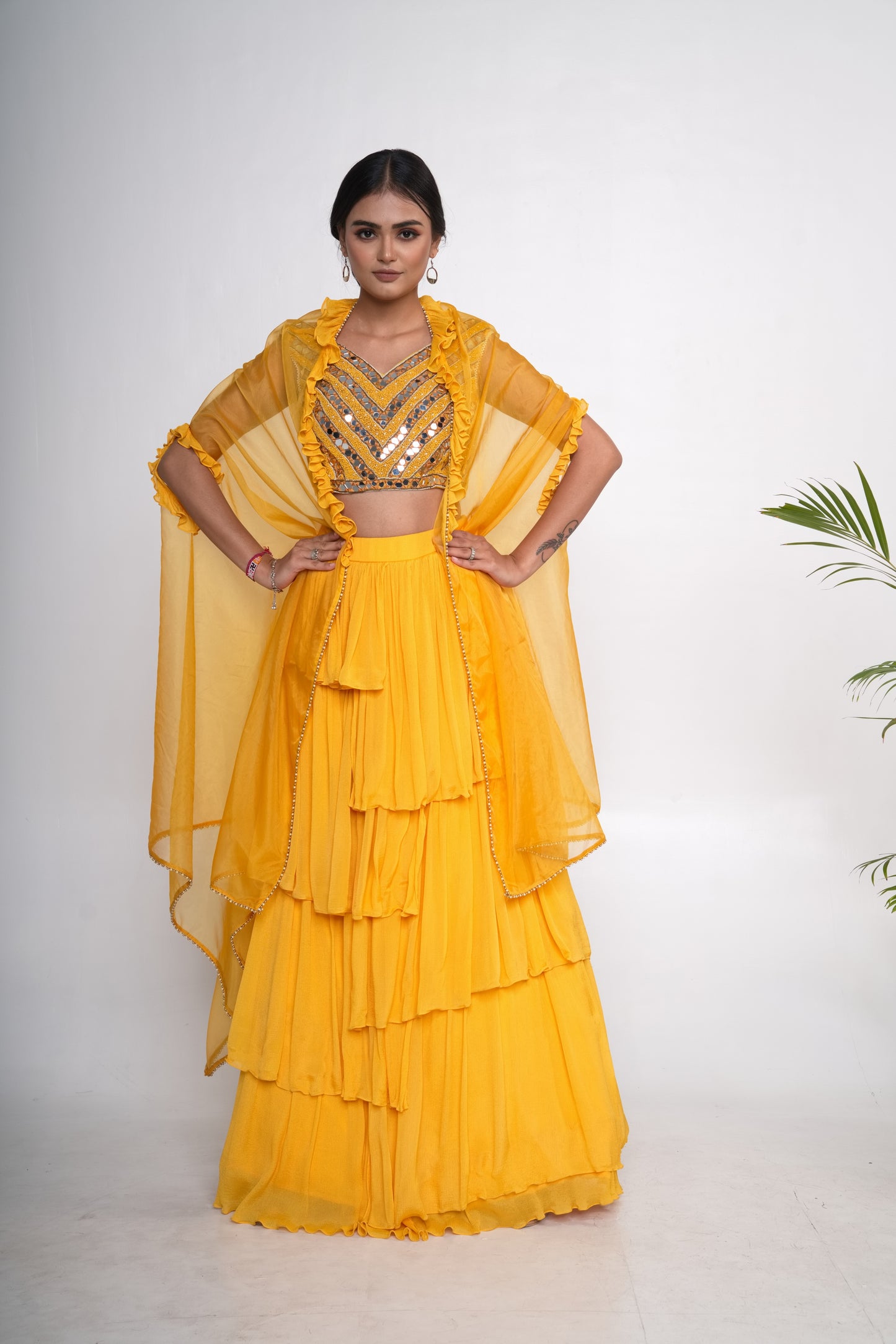 Mustard lehenga set