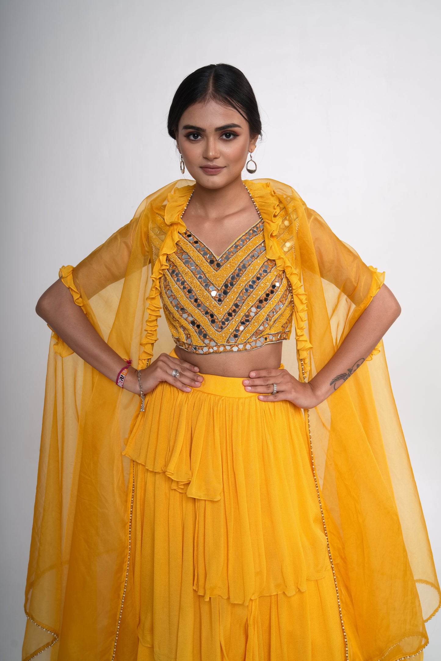Mustard lehenga set