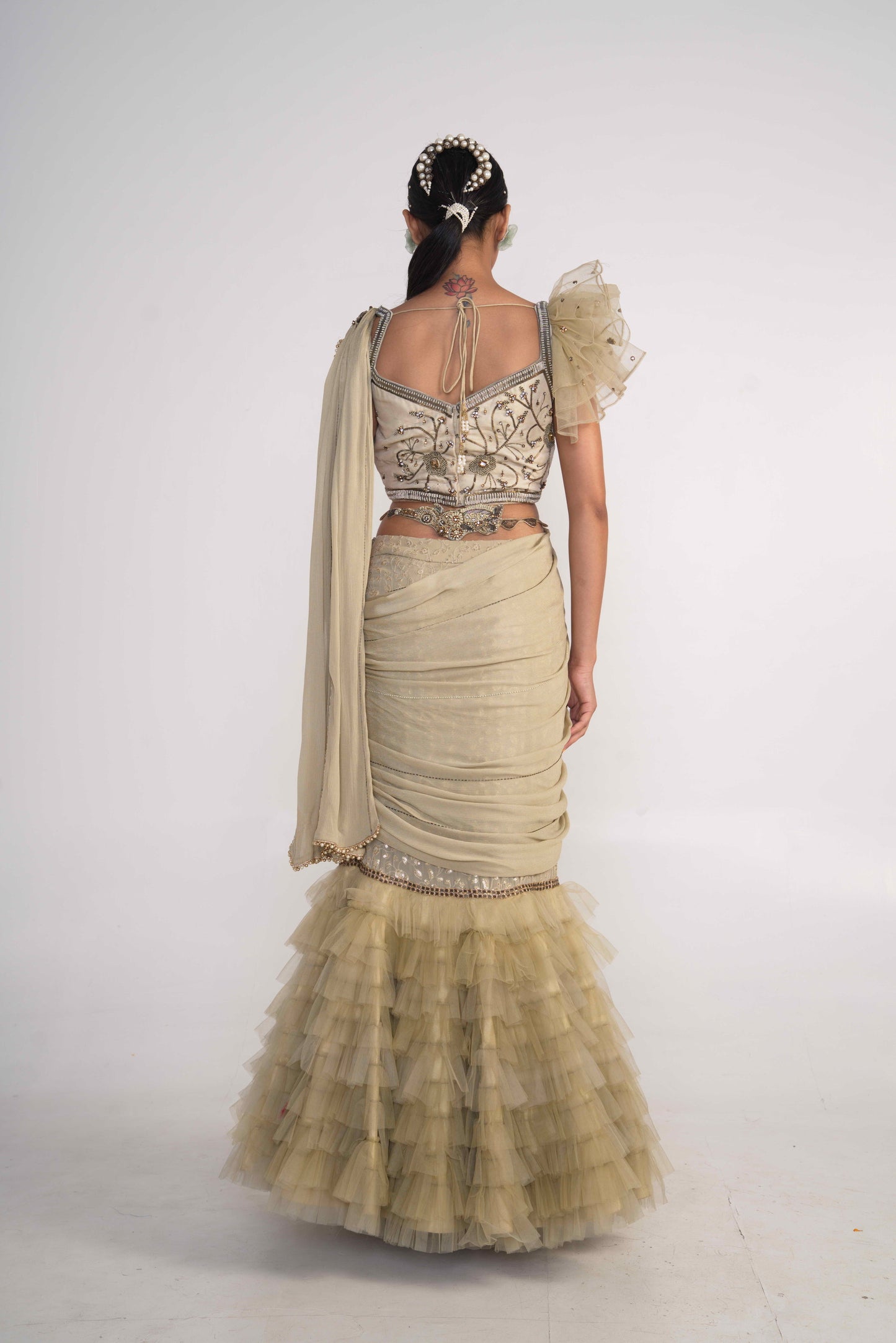 Sage Green fish cut Lehenga Set