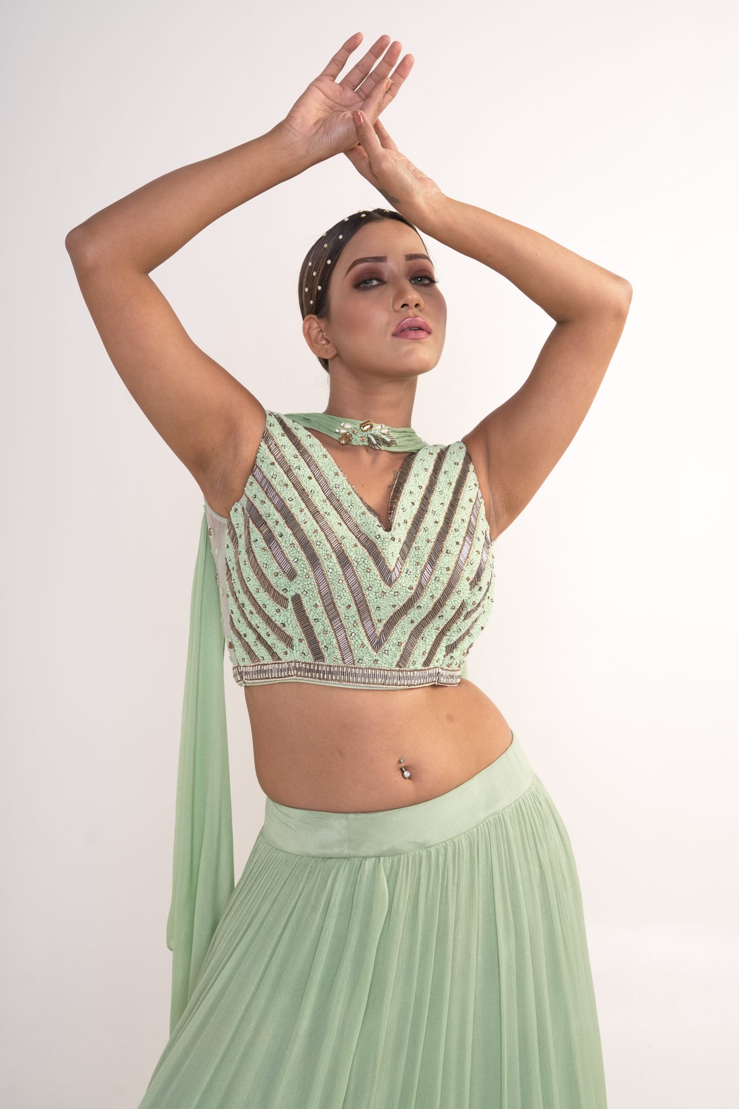 Lime Green Lehenga Set