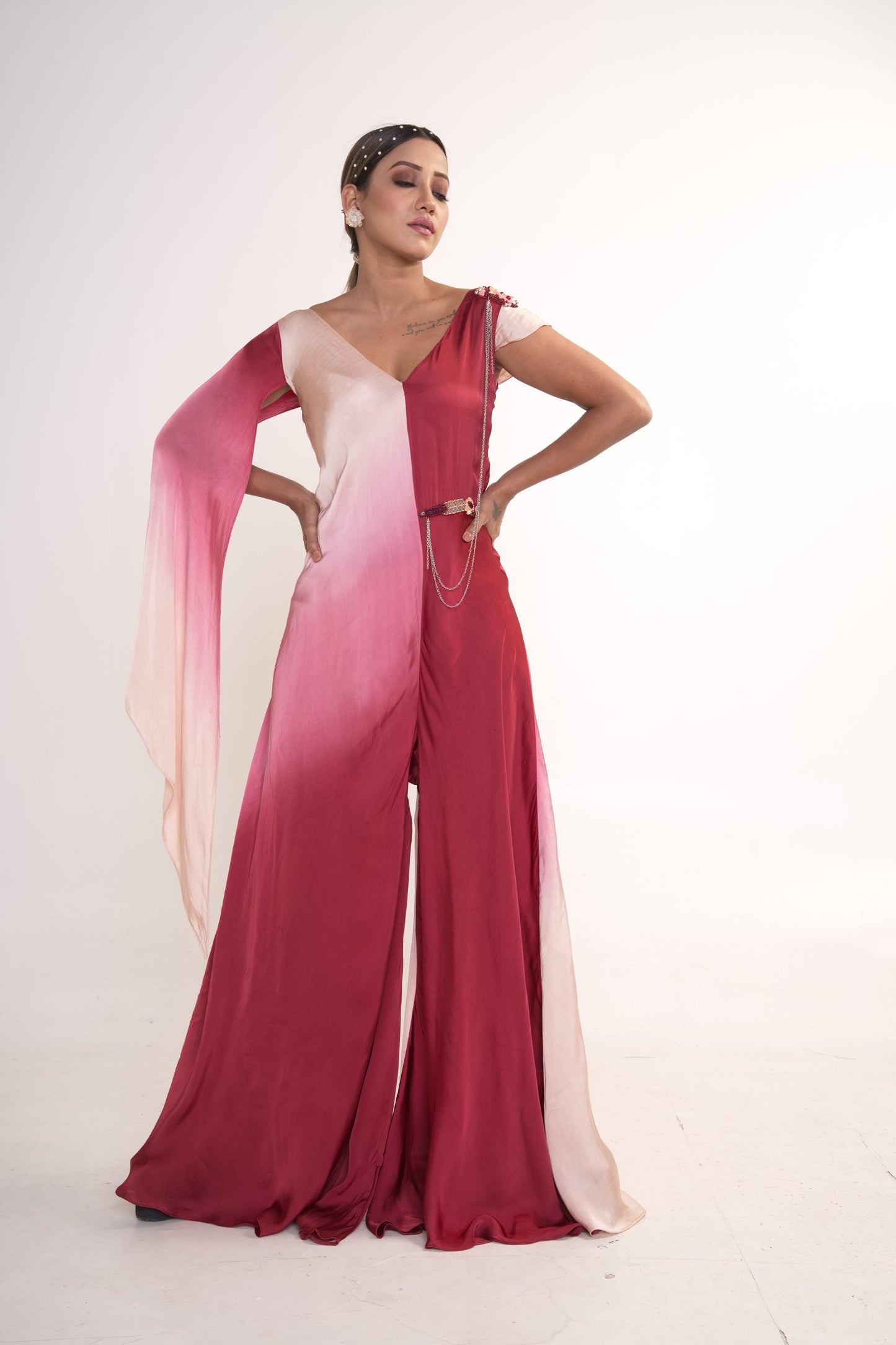 Maroon Shaded Jumpsuit