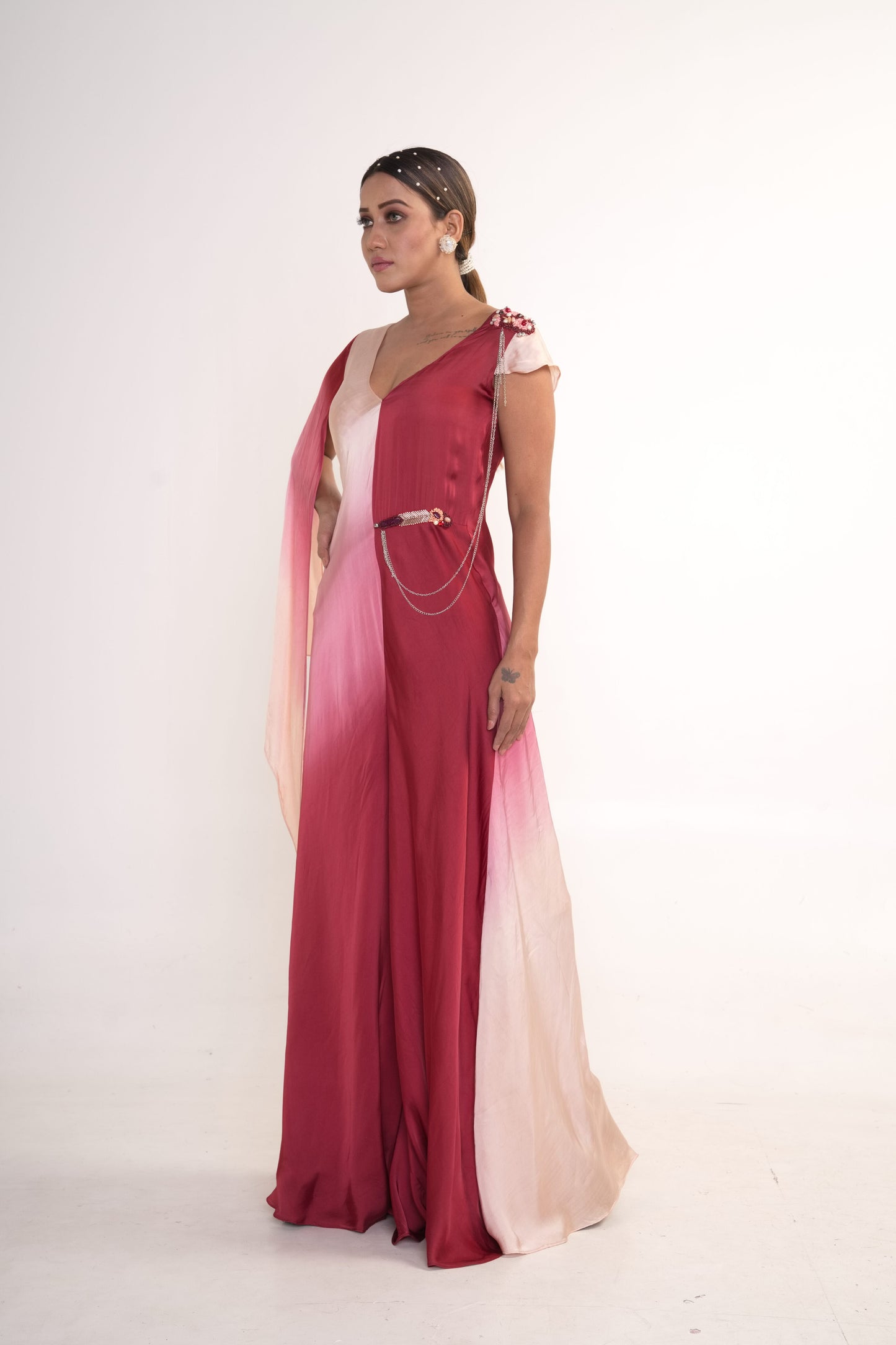 Maroon Shaded Jumpsuit