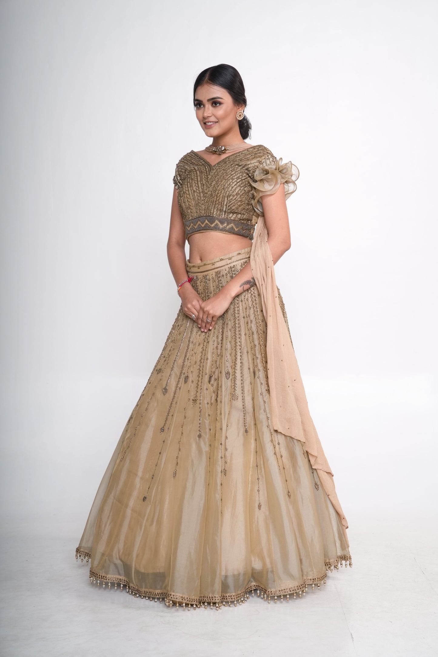 Gold lehenga set