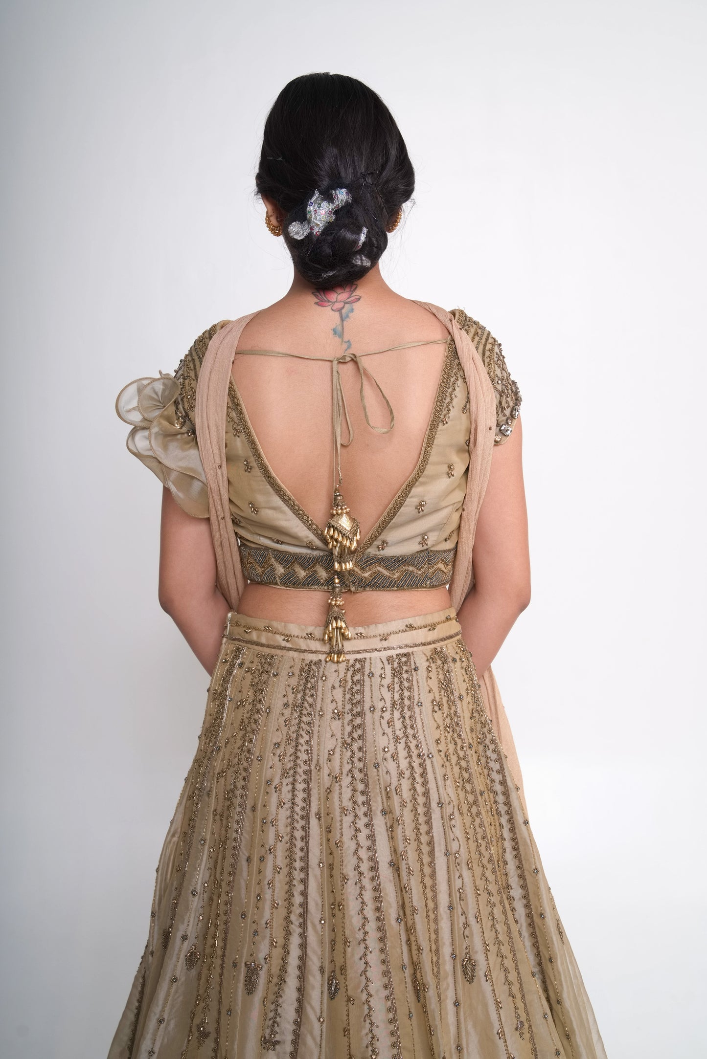 Gold lehenga set
