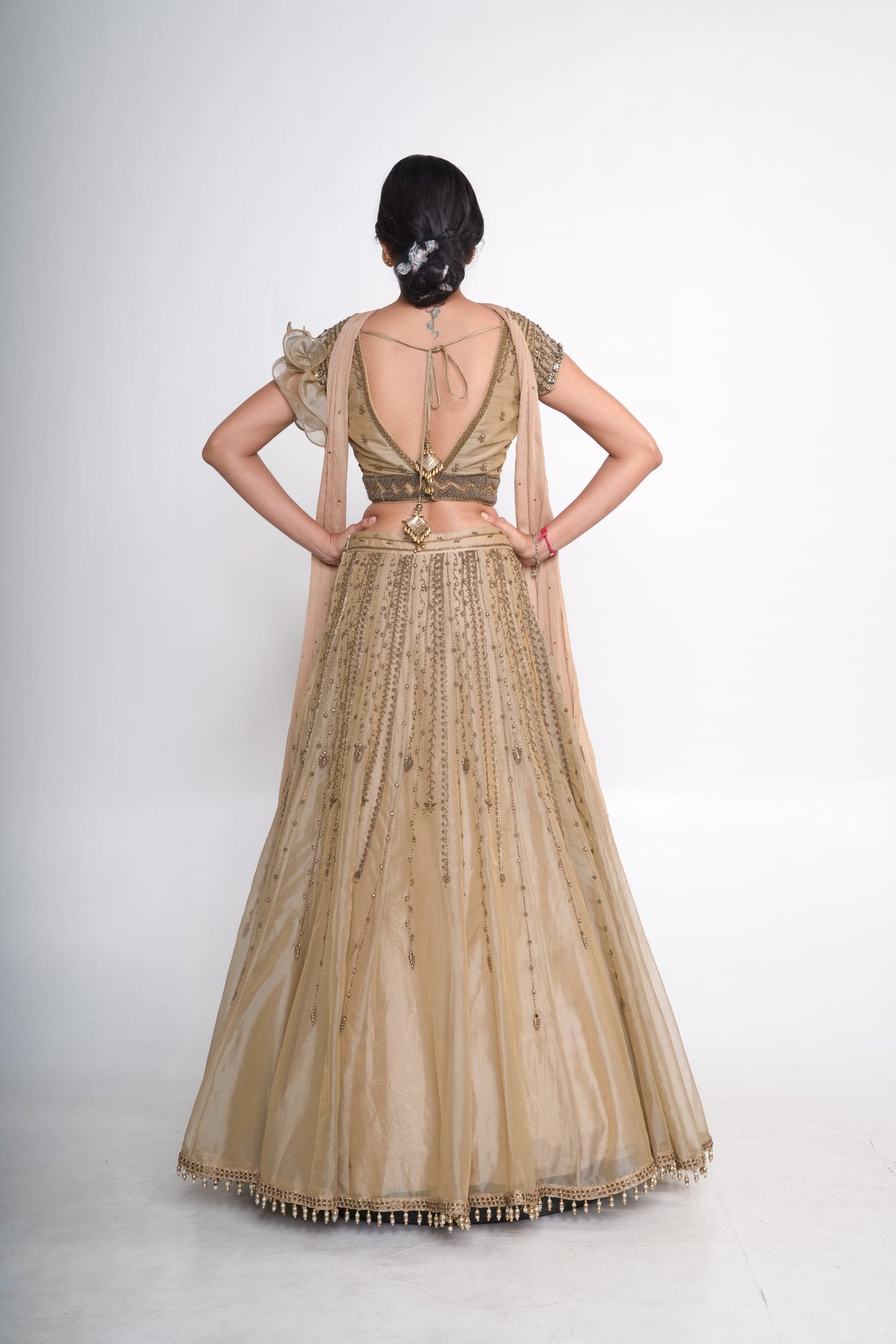 Gold lehenga set