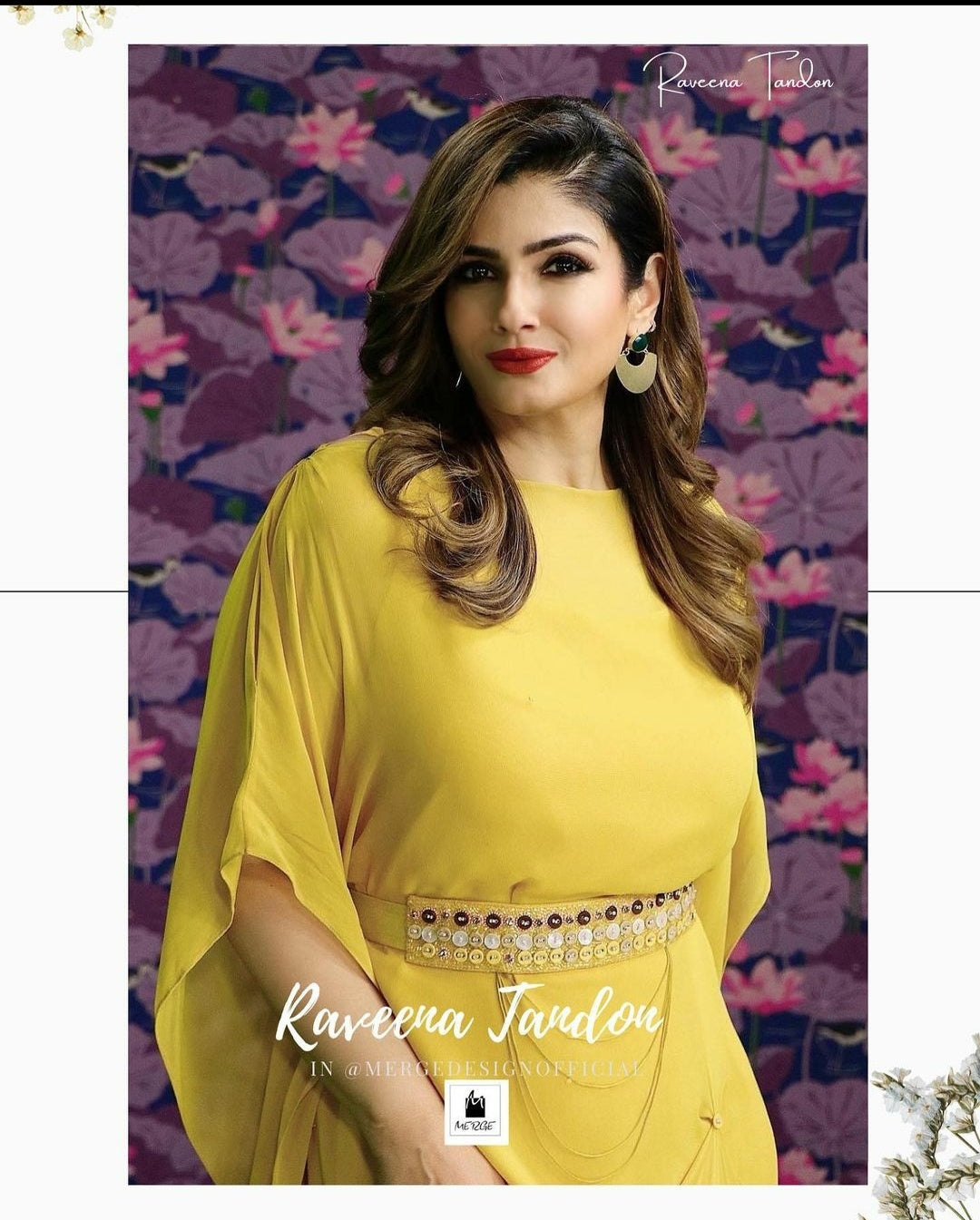 Mustard shaded kaftaan dress with button embroidery at belt