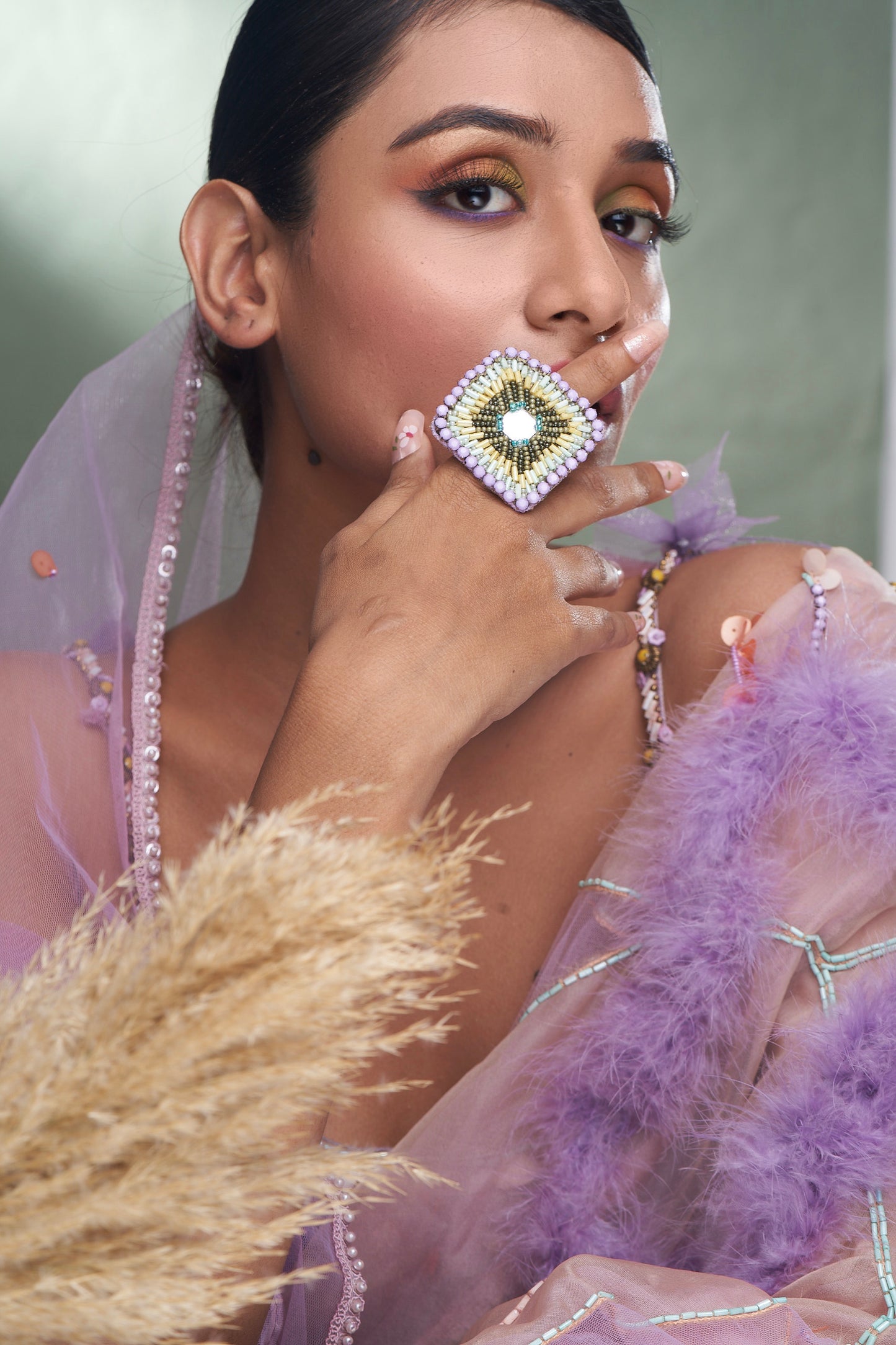 RING IN MULTICOLOR WITH MIRROR