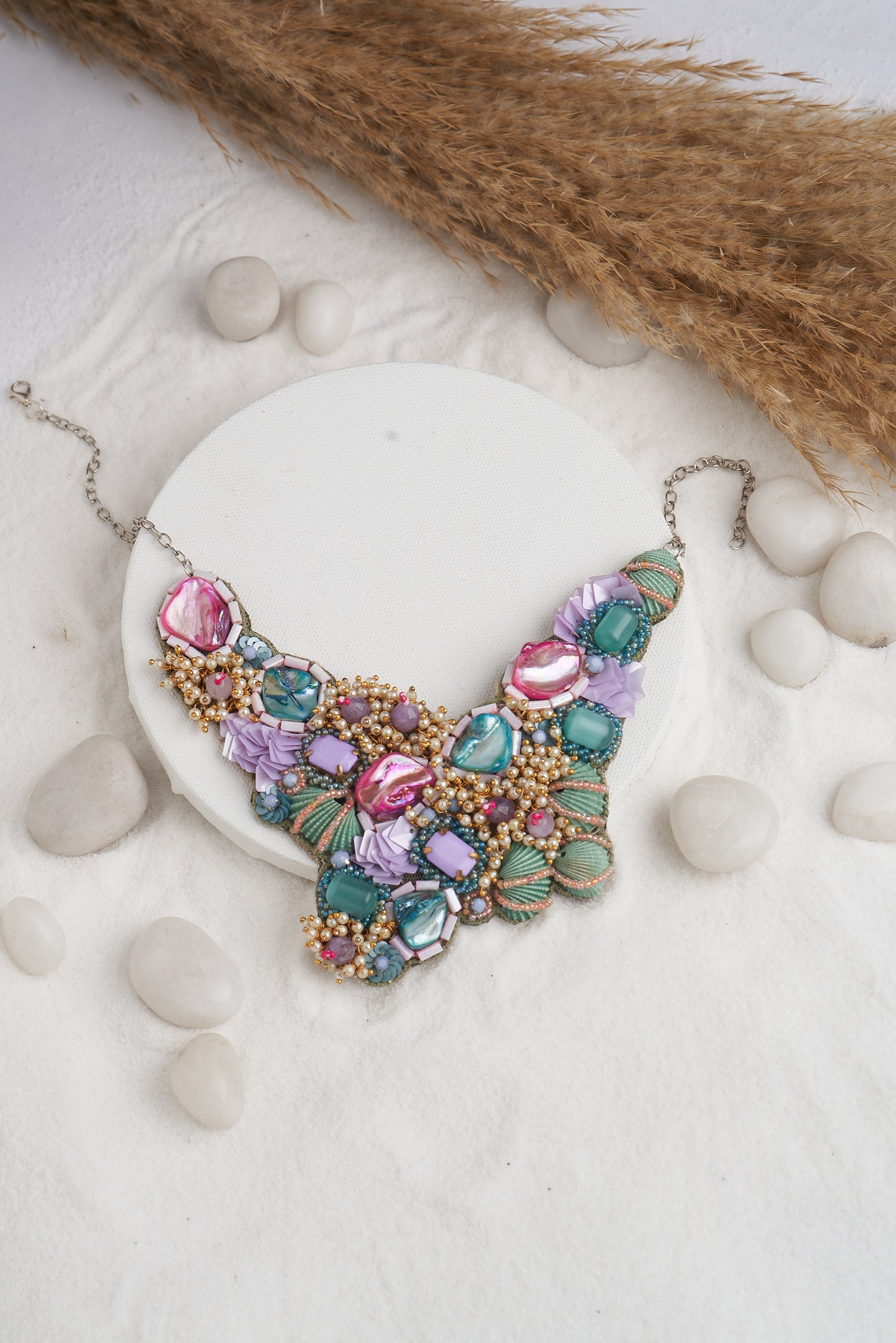 CHOKER SET IN MULTI COLOUR STONE