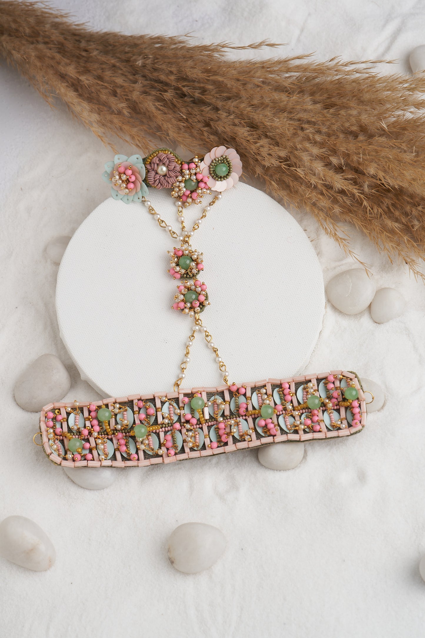 HAATHPHOOL IN PINK WITH RING