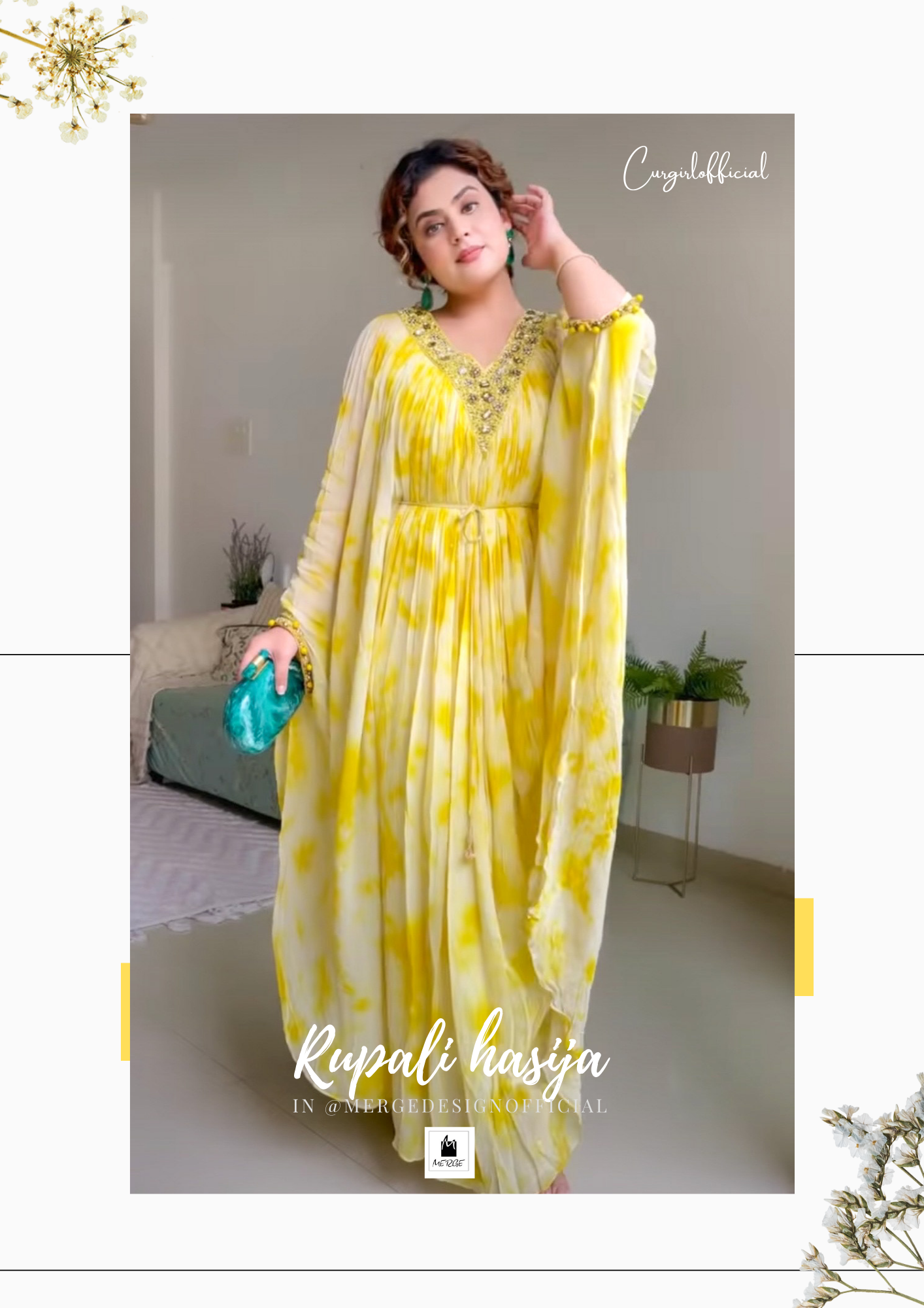 Rupali Hasija in our Yellow tie dye kaftan