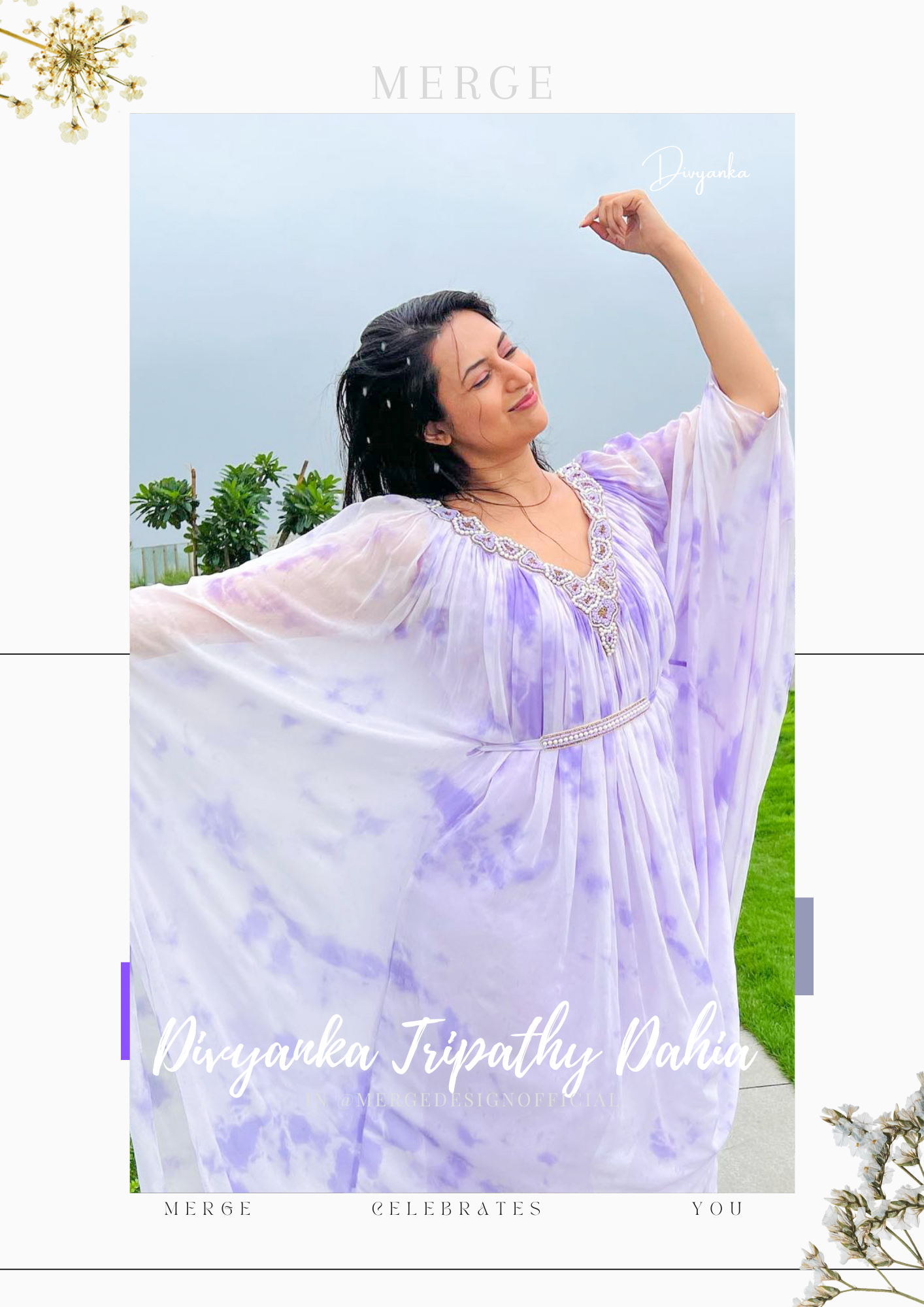 DIVYANKA Tripathi in our lavender tie dye kaftan