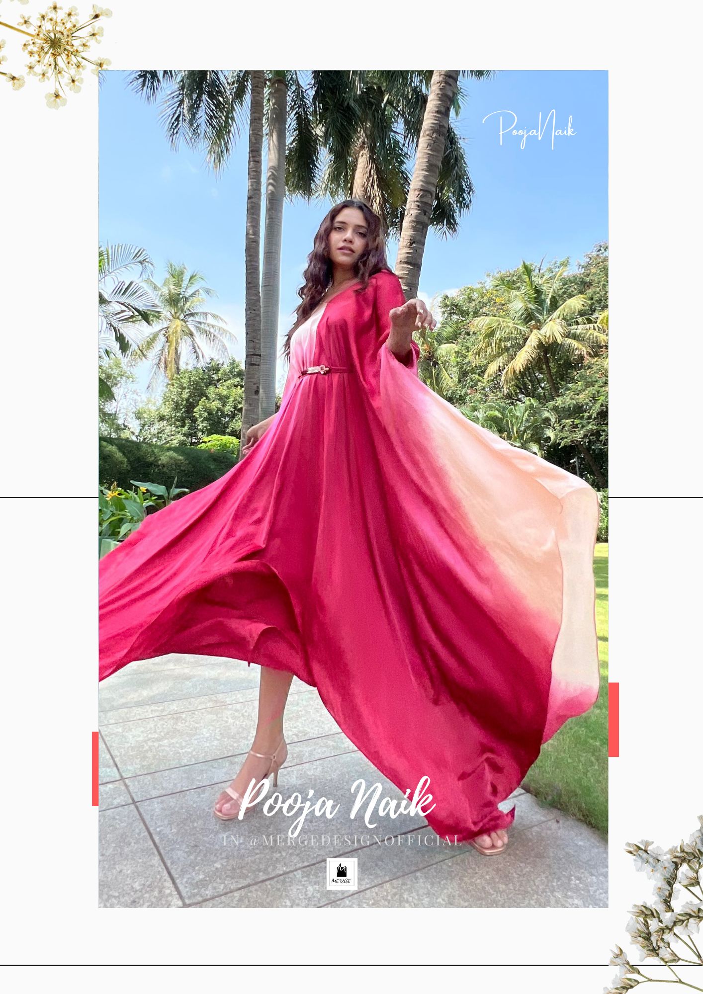 Maroon and peach ombré kaftan