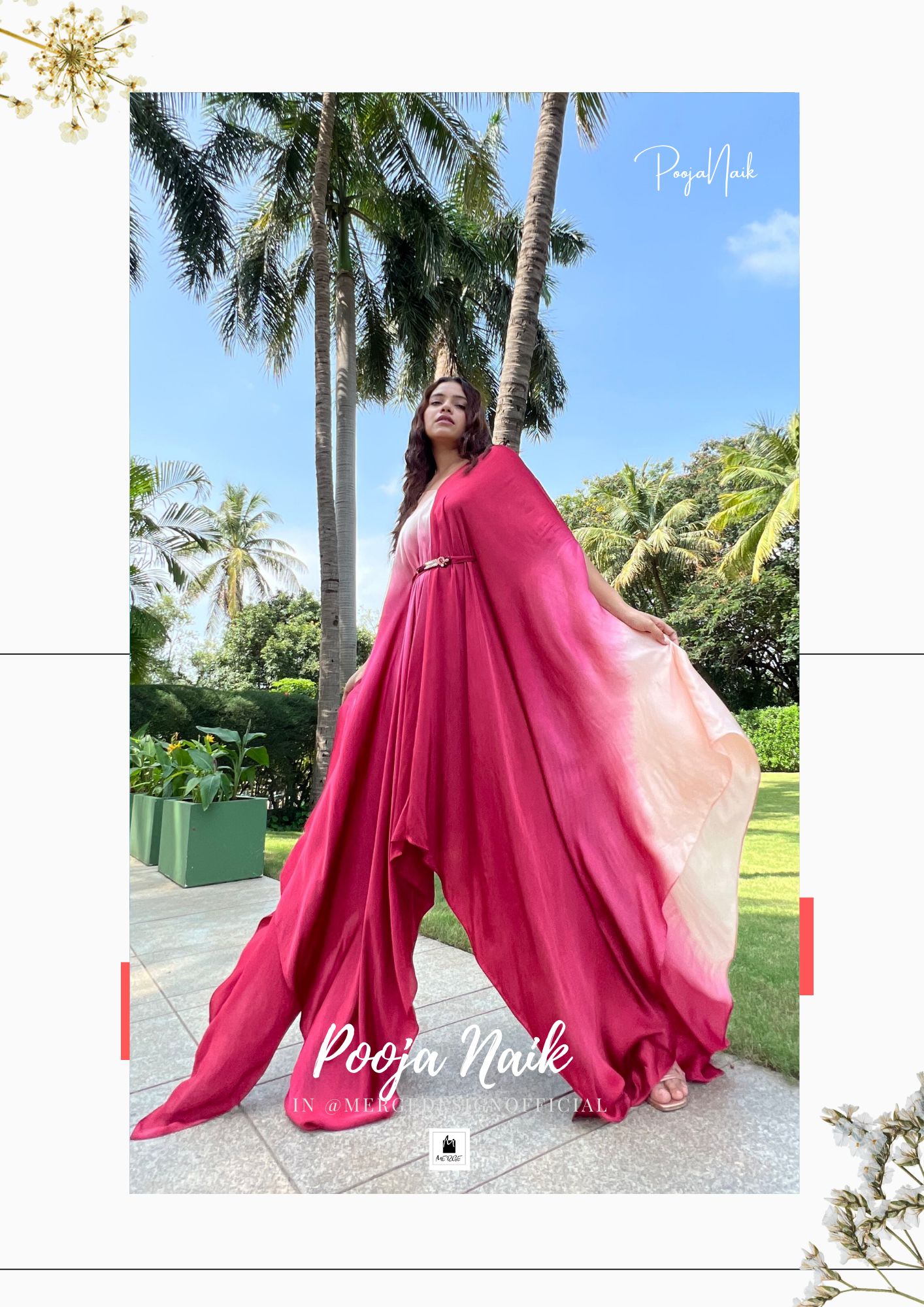 Maroon and peach ombré kaftan