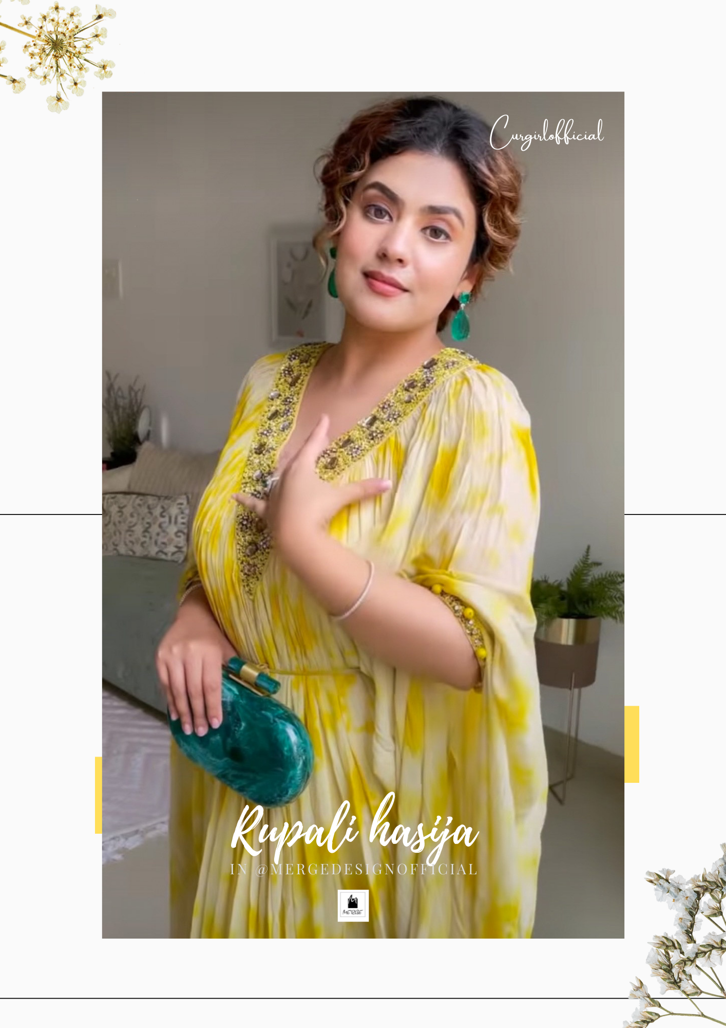 Rupali Hasija in our Yellow tie dye kaftan