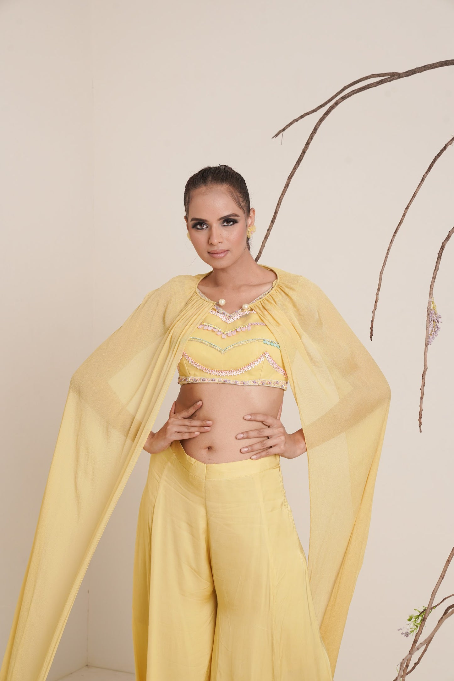 Yellow three piece co-ord set