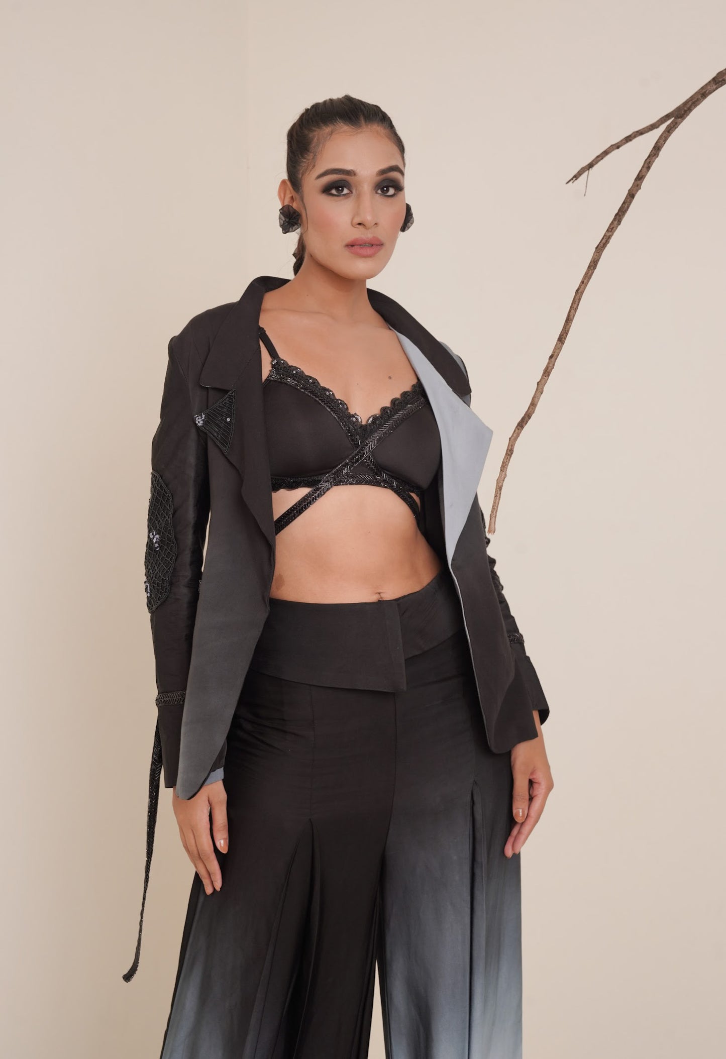 Black co-ord st with blazer