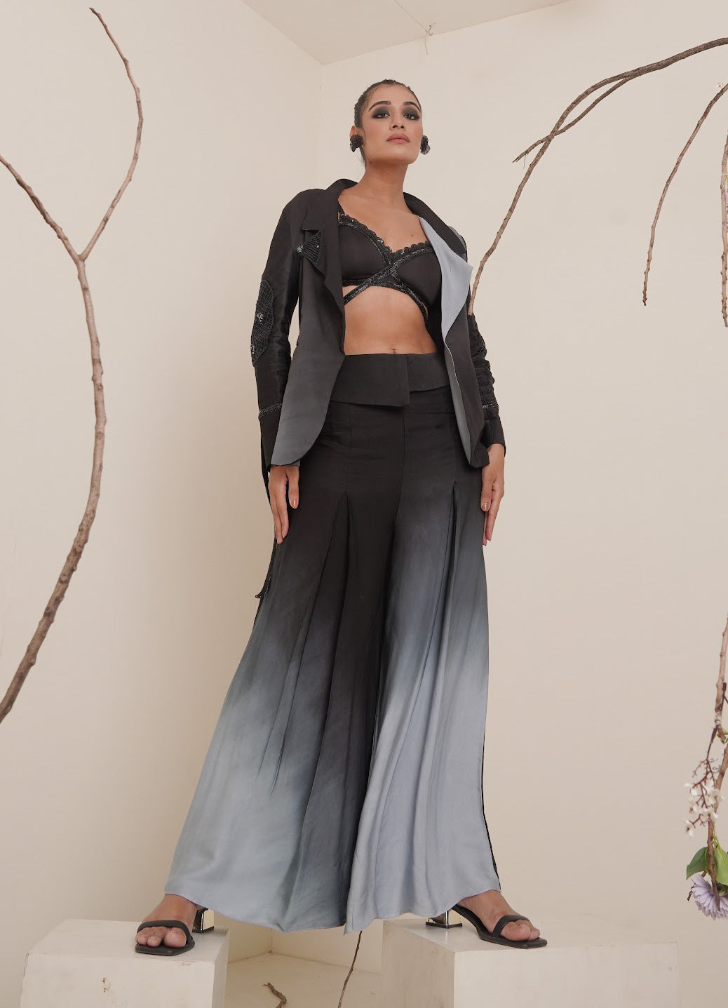 Black co-ord st with blazer