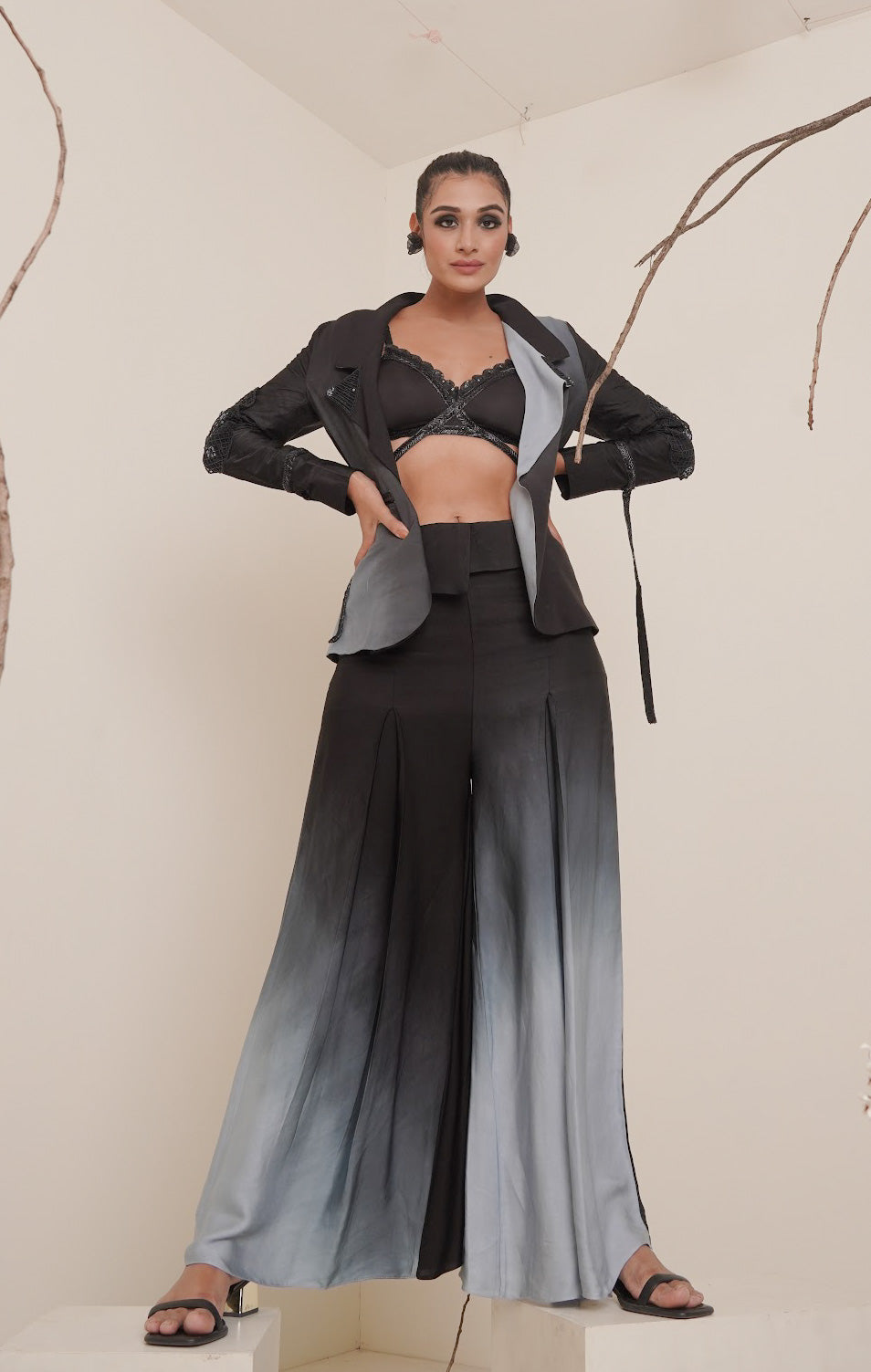 Black co-ord st with blazer