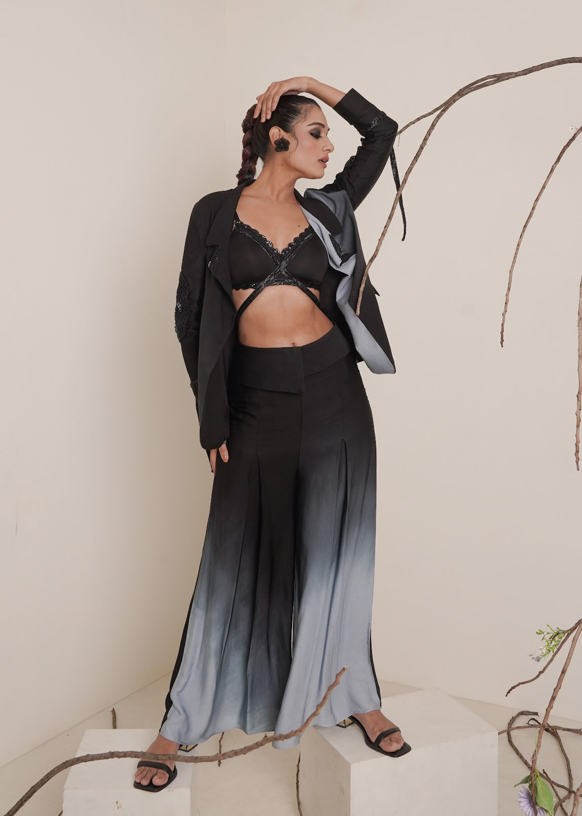 Black co-ord st with blazer