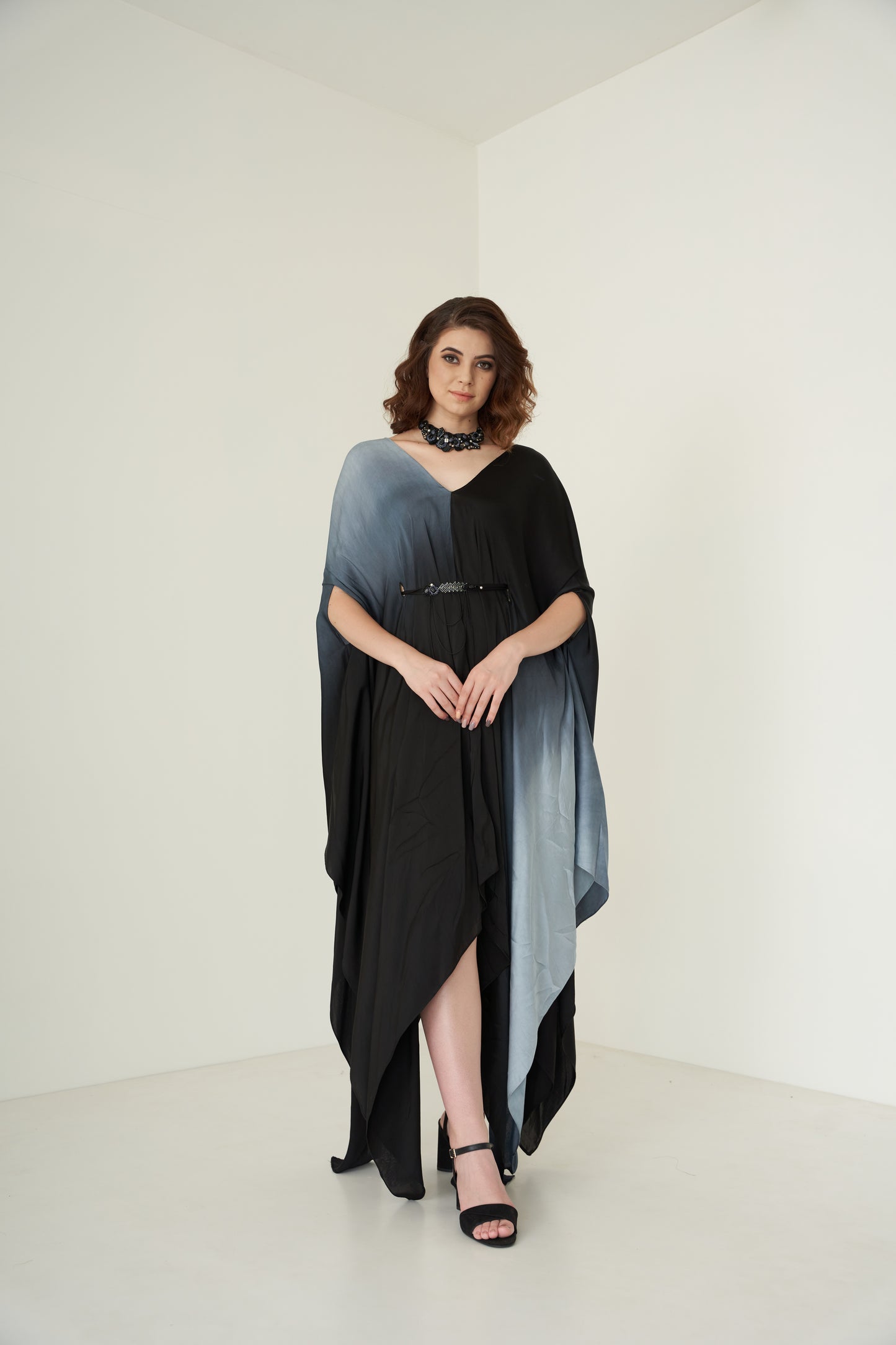 Black and Grey Ombre Kaftan