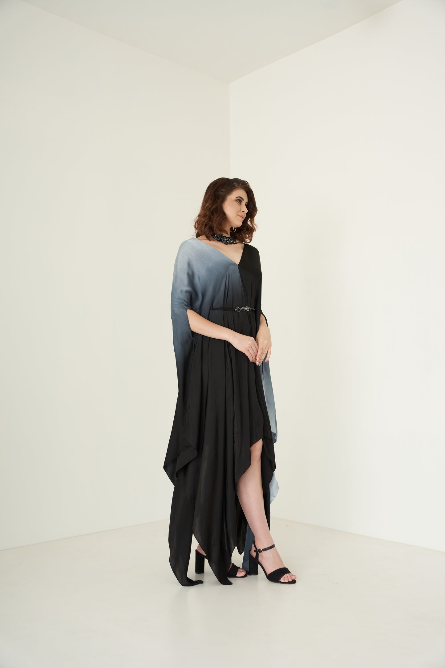 Black and Grey Ombre Kaftan