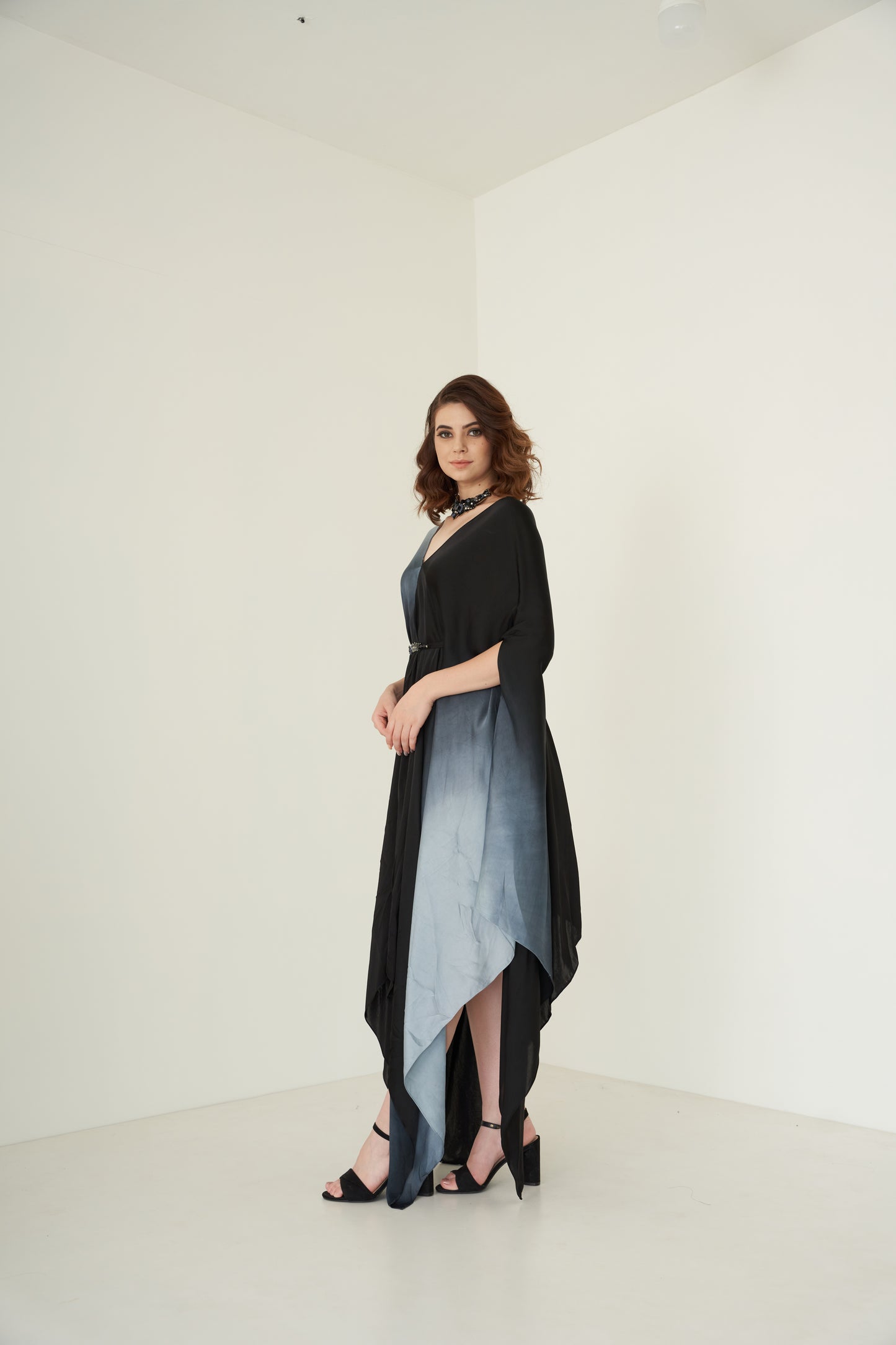 Black and Grey Ombre Kaftan