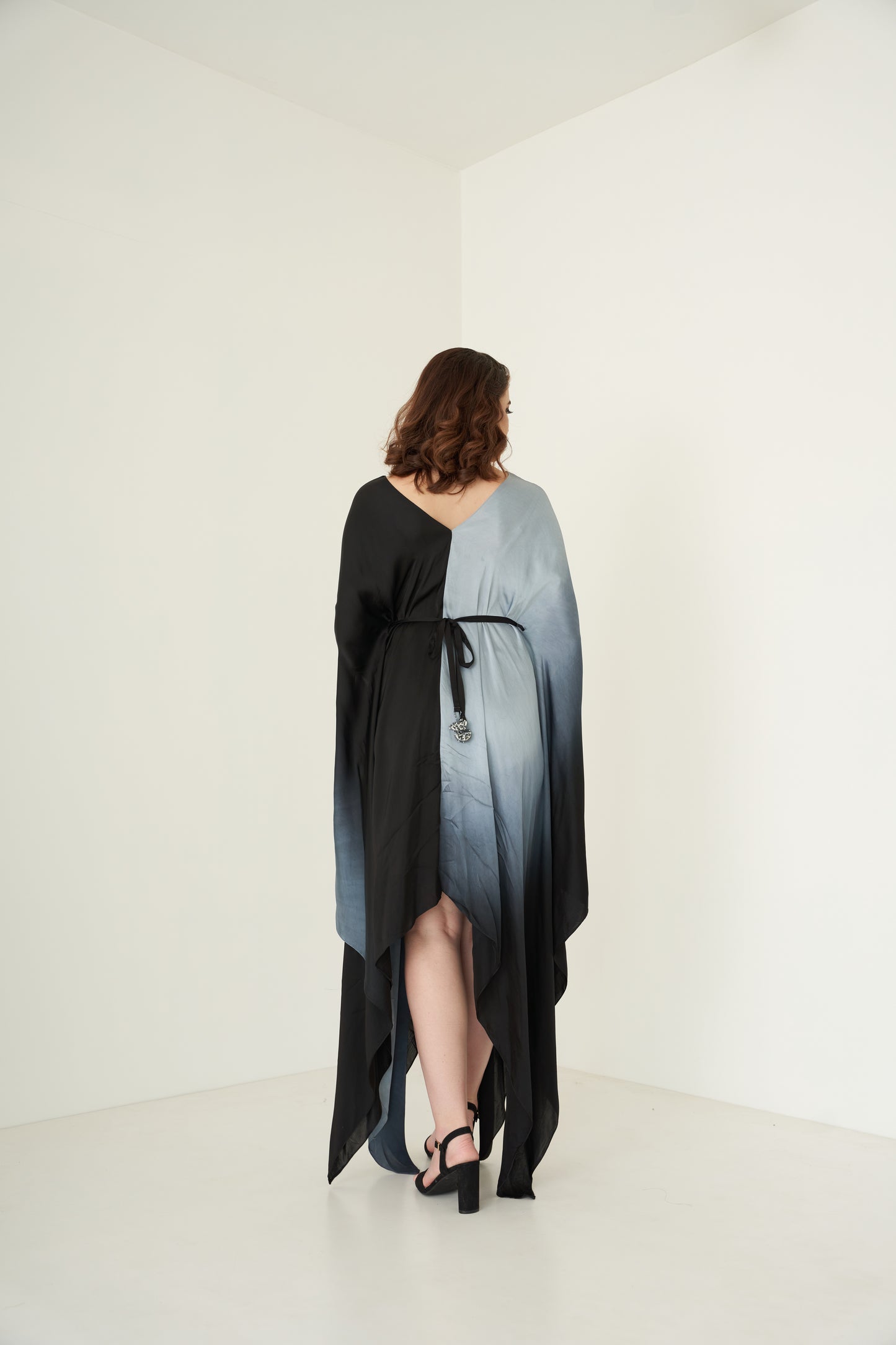 Black and Grey Ombre Kaftan