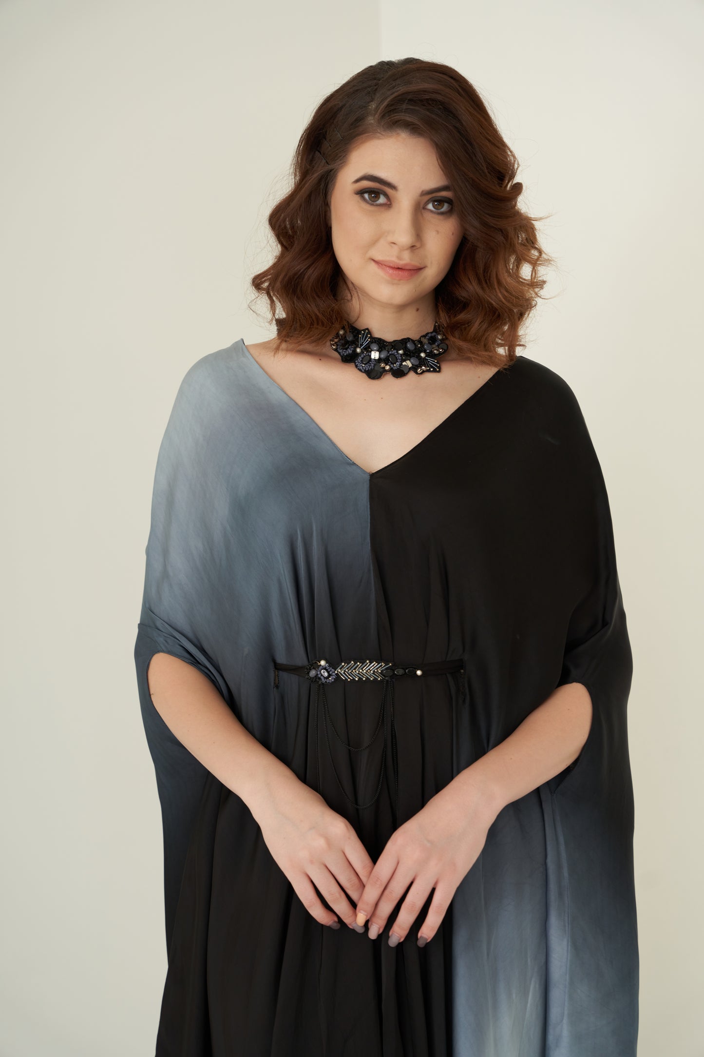 Black and Grey Ombre Kaftan