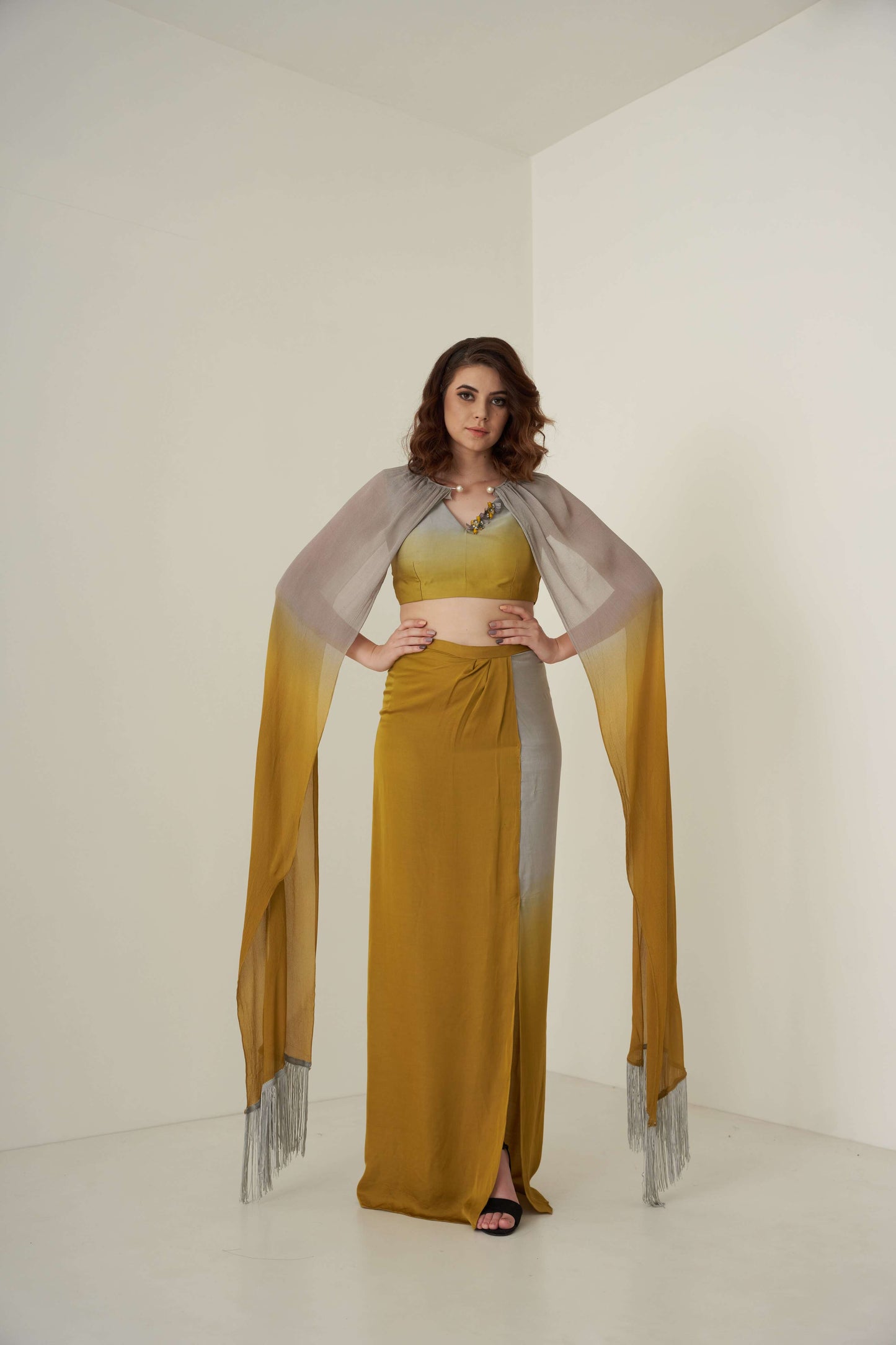 Mustard and Grey Co-ord set