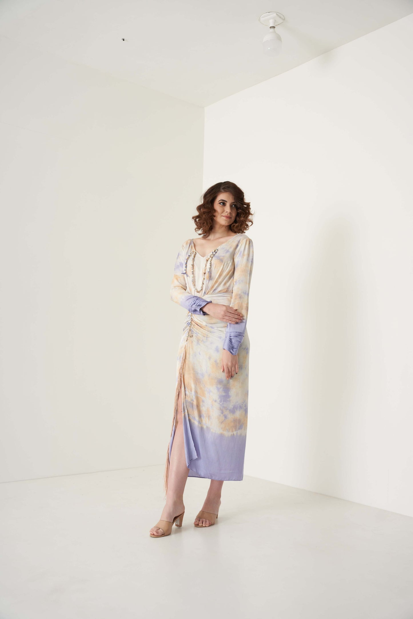 Lavender Tie Dye Slit Dress