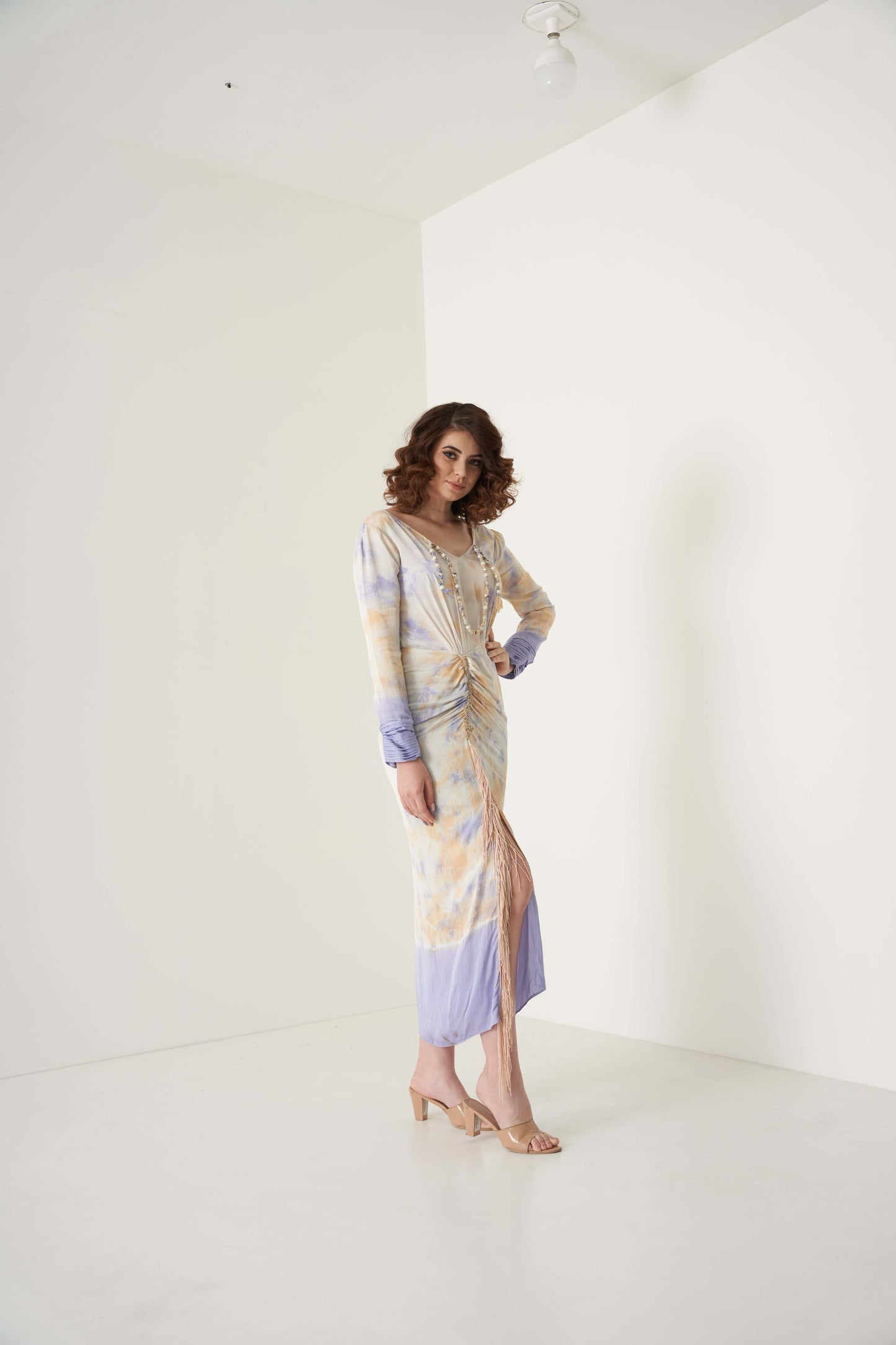 Lavender Tie Dye Slit Dress
