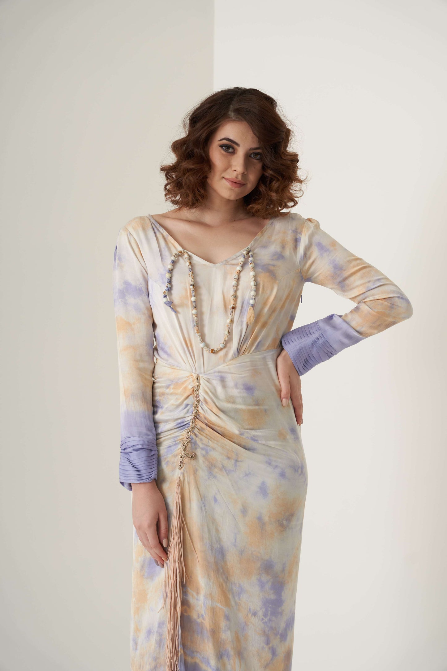 Lavender Tie Dye Slit Dress